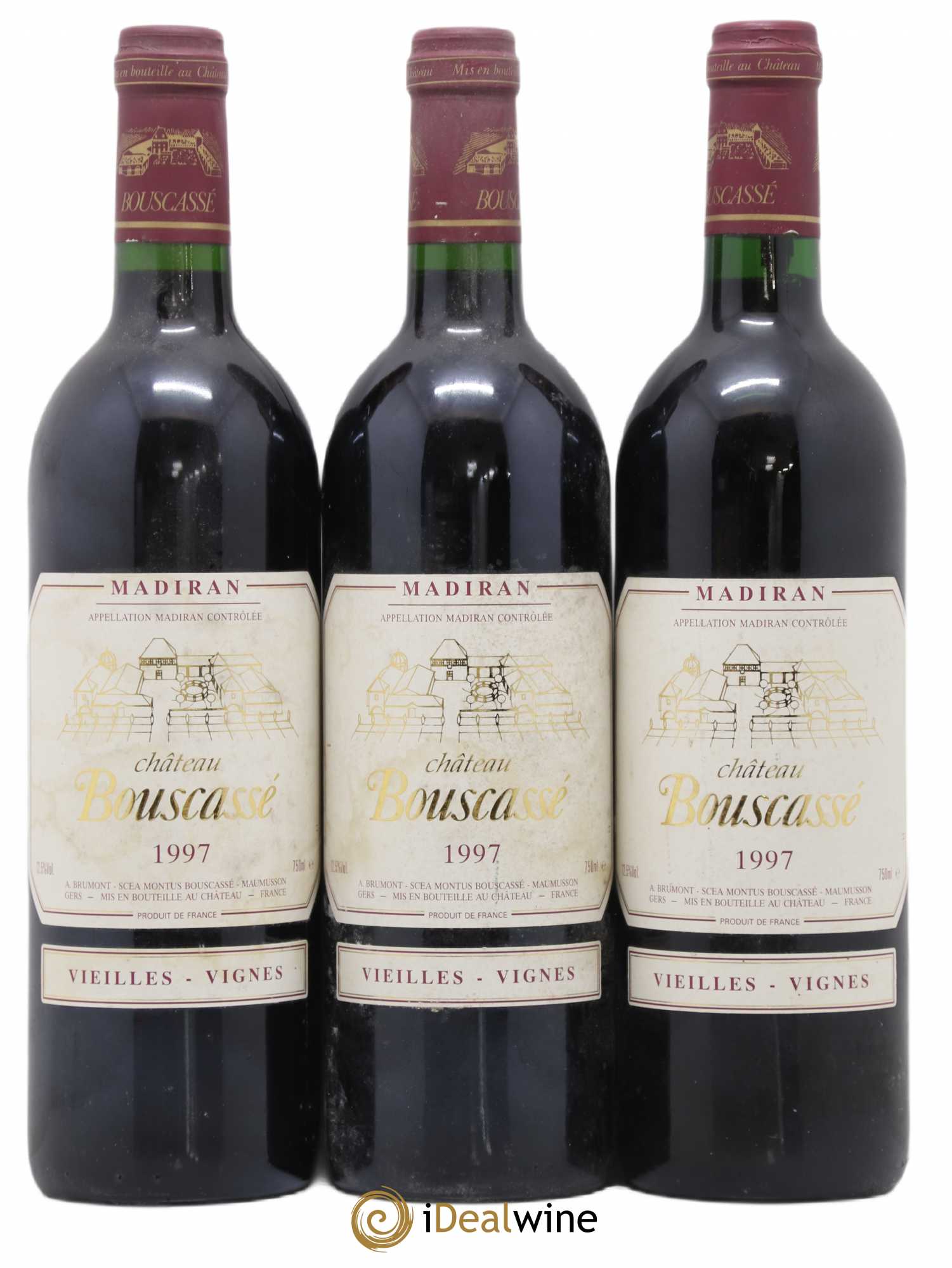 Madiran Vieilles Vignes Château Bouscassé - Alain Brumont 1997 - Lot de 3 bouteilles - 0