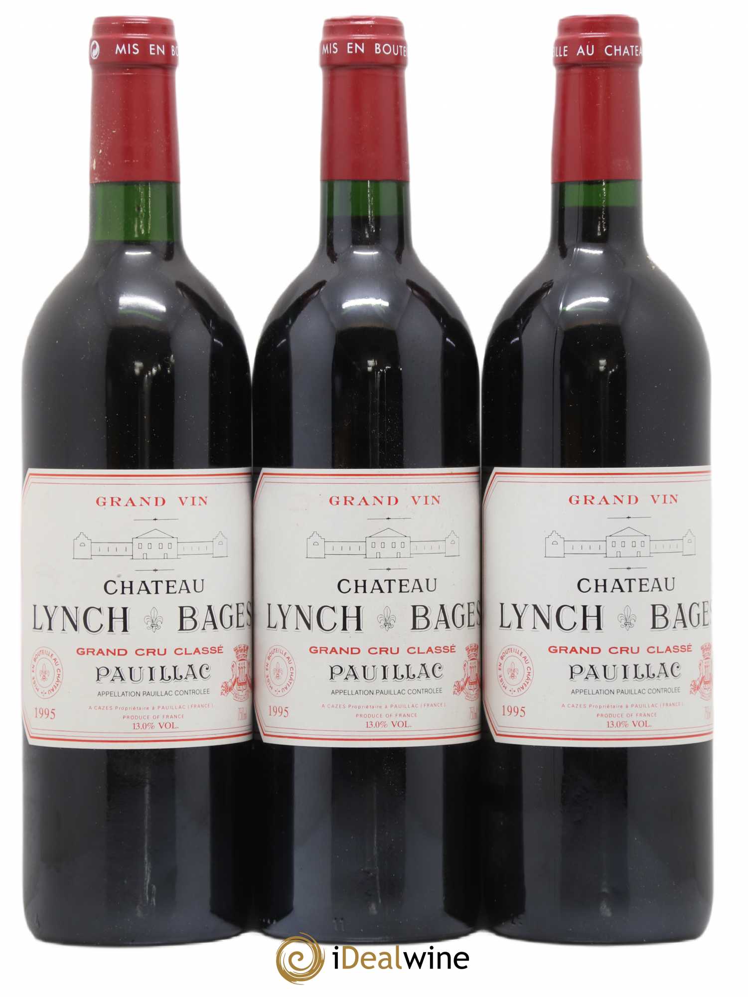 Château Lynch Bages 5ème Grand Cru Classé 1995 - Lot de 3 bouteilles - 0