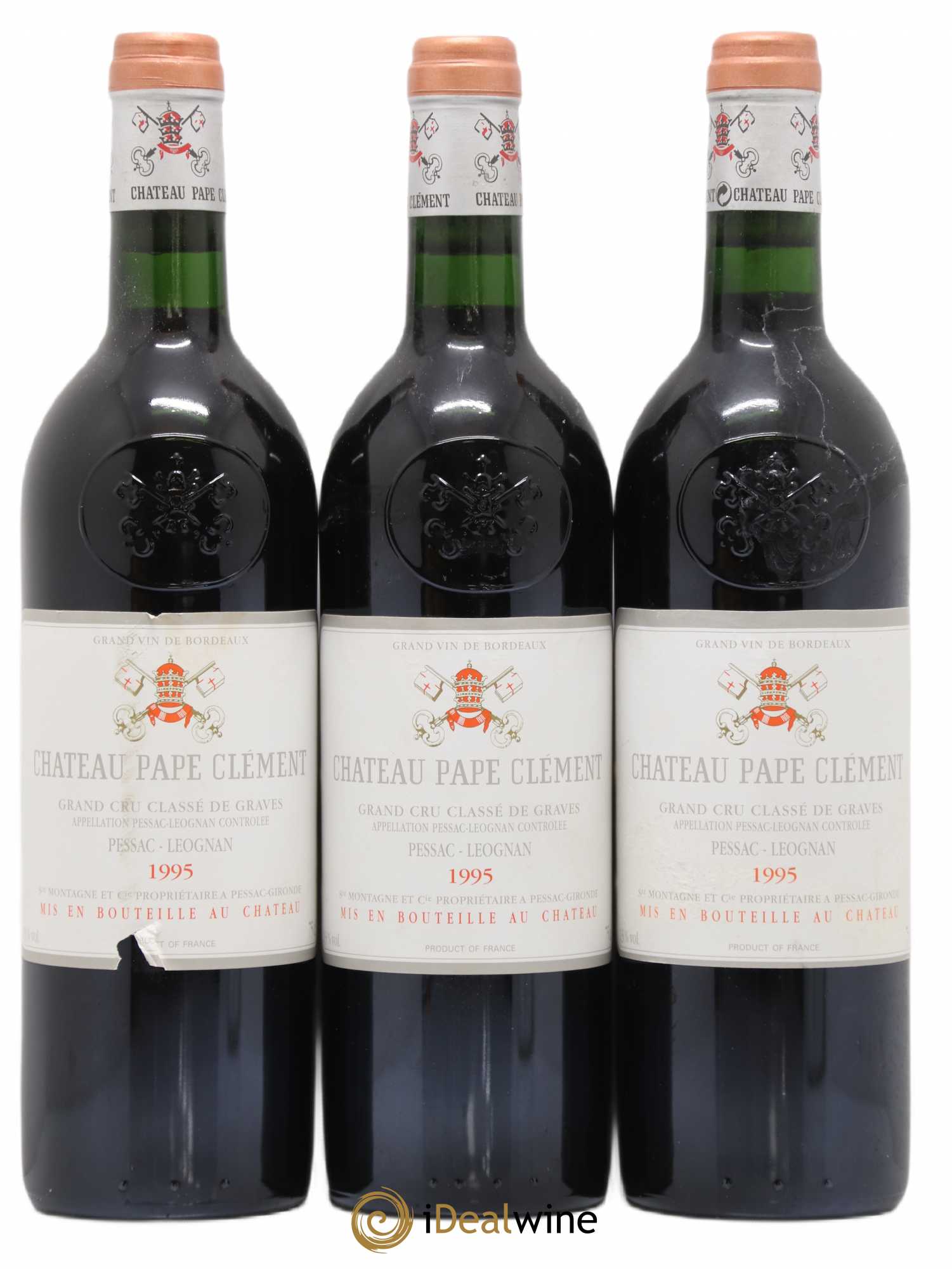 Château Pape Clément Cru Classé de Graves 1995 - Lot de 3 bouteilles - 0