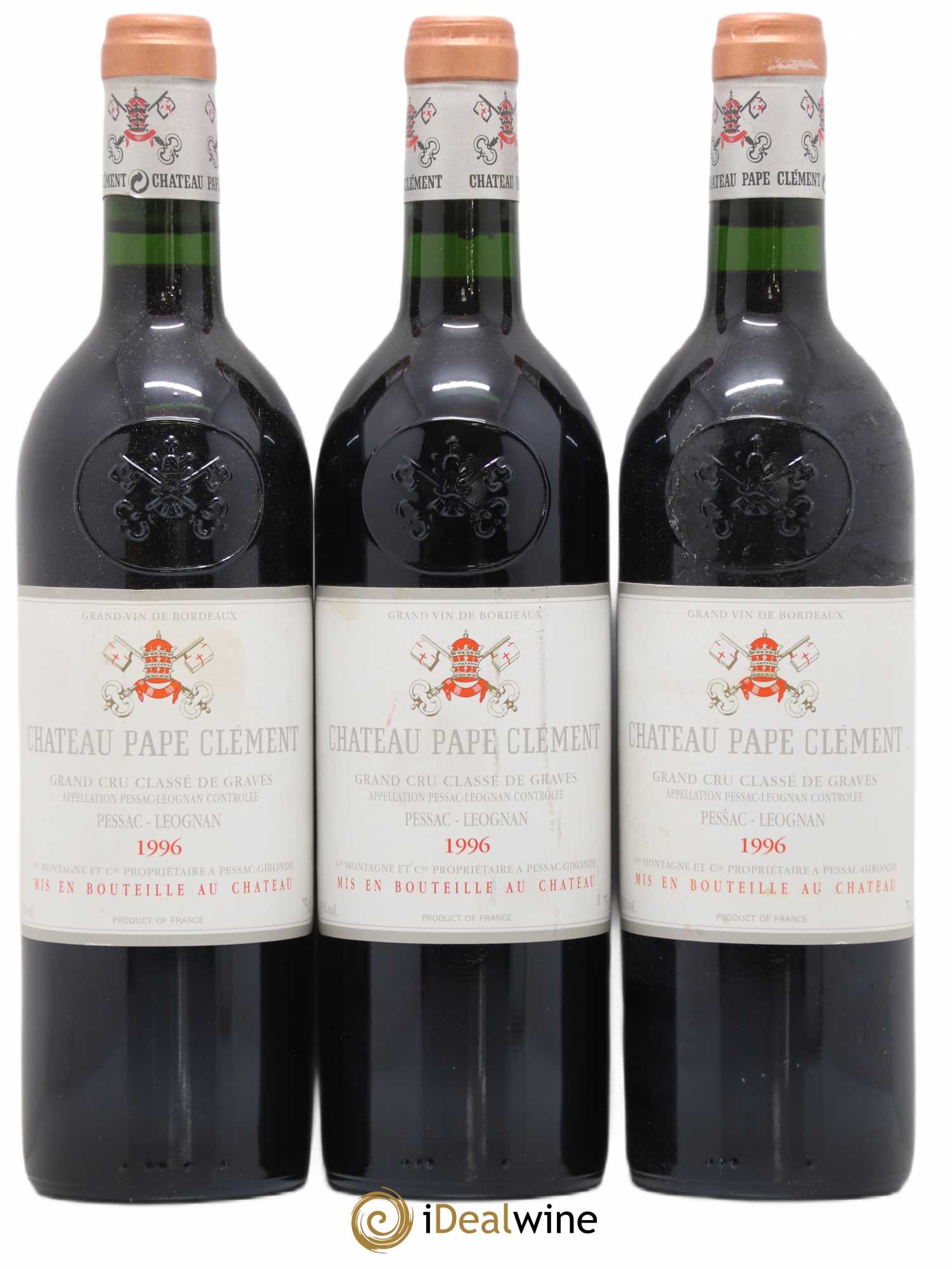 Château Pape Clément Cru Classé de Graves 1996 - Lot de 3 bouteilles - 0