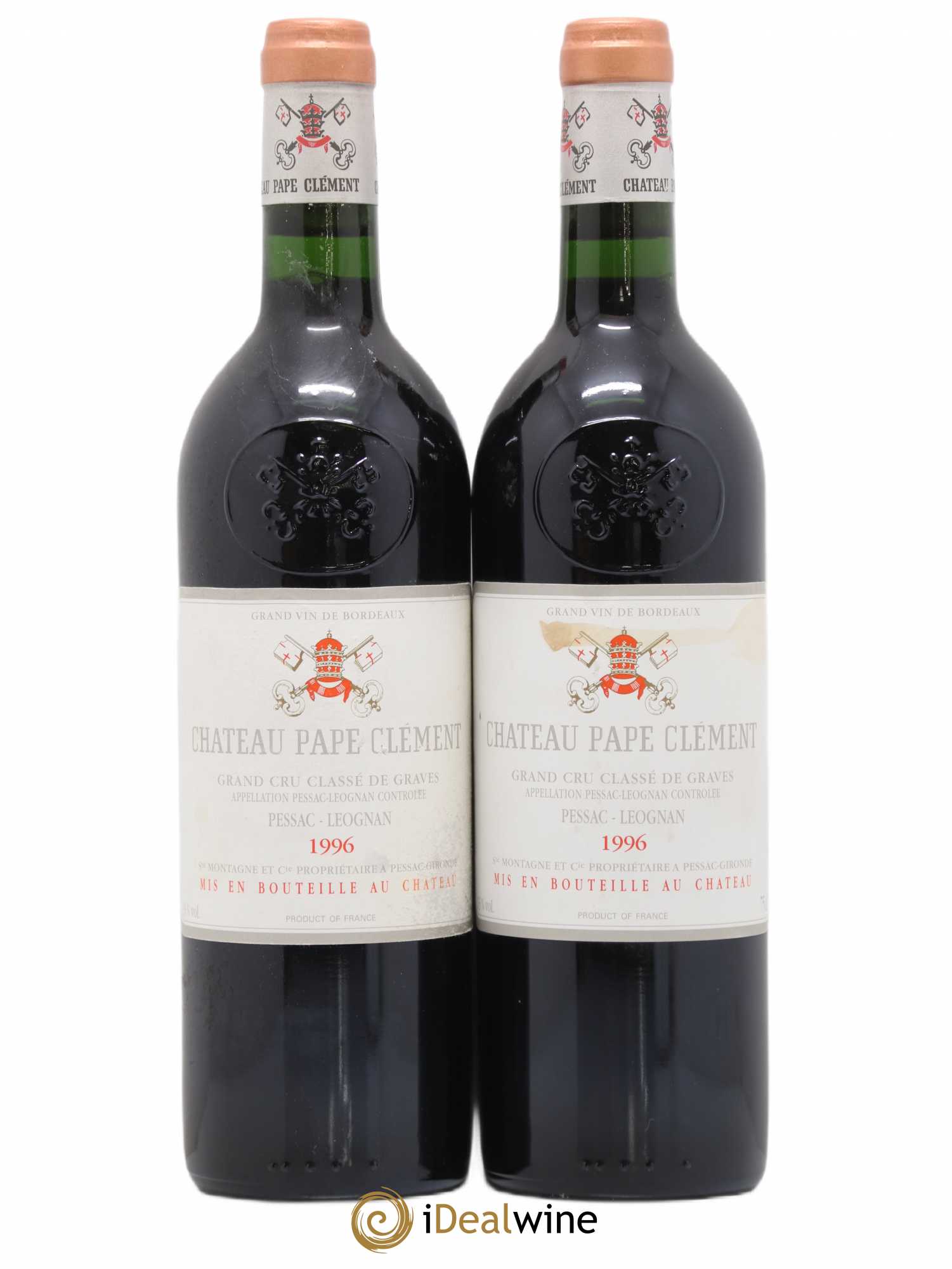 Château Pape Clément Cru Classé de Graves 1996 - Lot de 2 bouteilles - 0