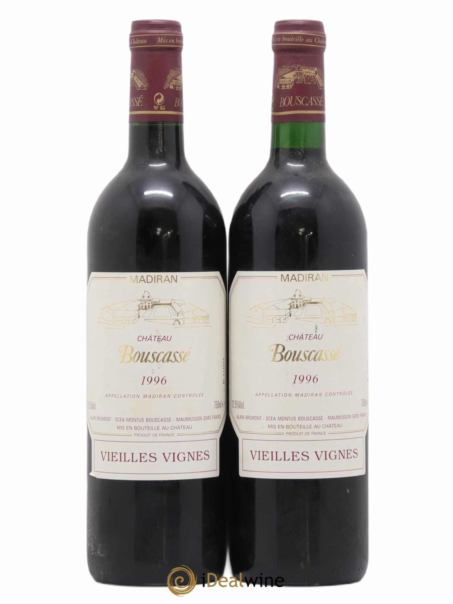 Madiran Vieilles Vignes Château Bouscassé - Alain Brumont 1996 - Lot de 2 bouteilles - 0