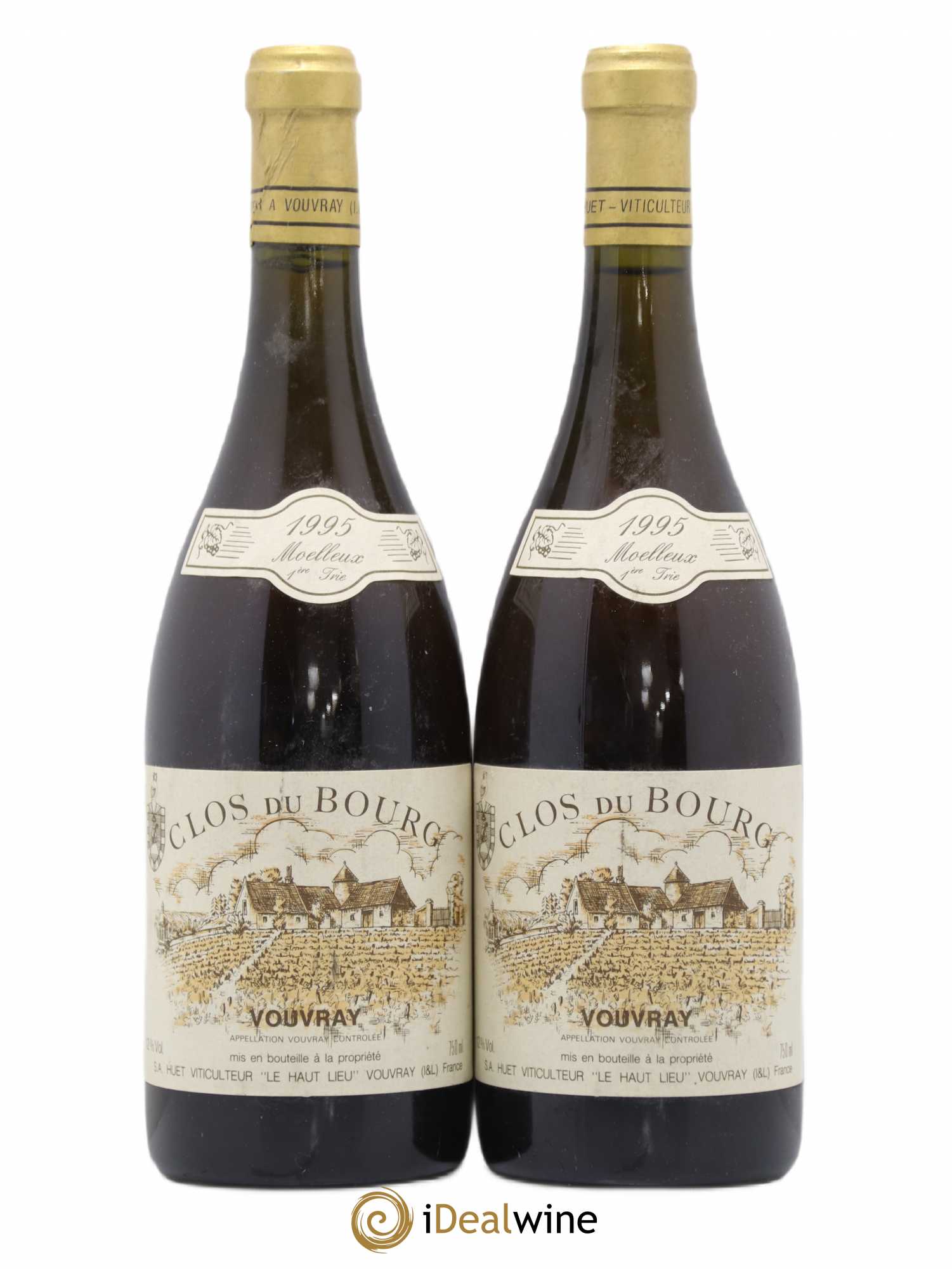 Vouvray Clos du Bourg Moelleux 1ère trie Domaine Huet 1995 - Lotto di 2 bottiglie - 0