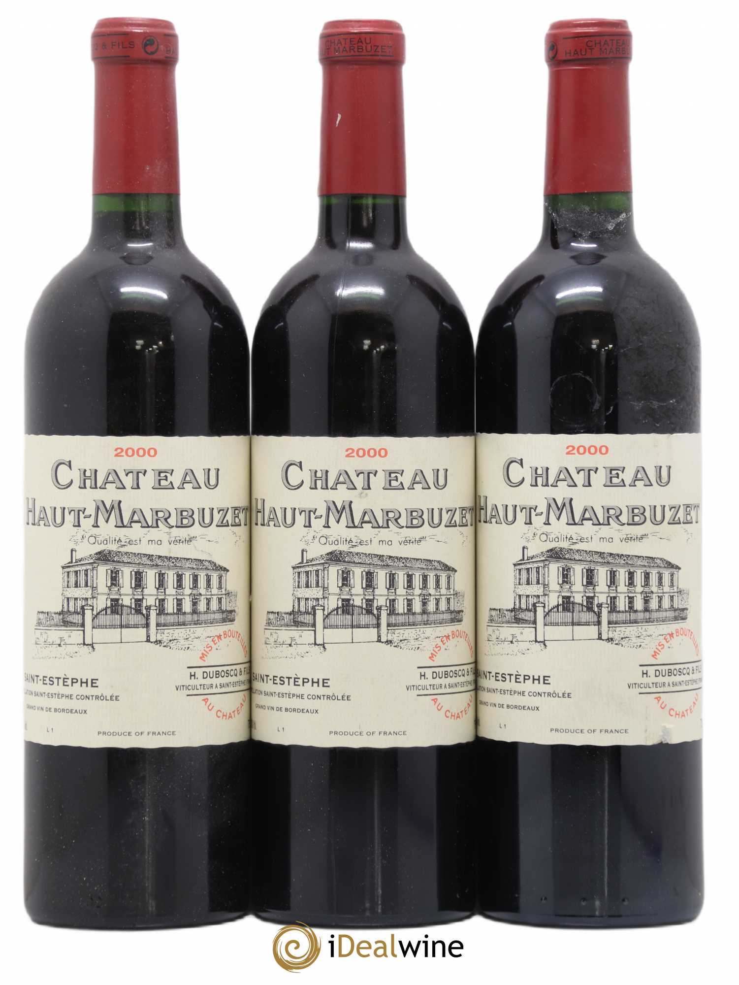 Château Haut Marbuzet 2000 - Lot de 3 bouteilles - 0