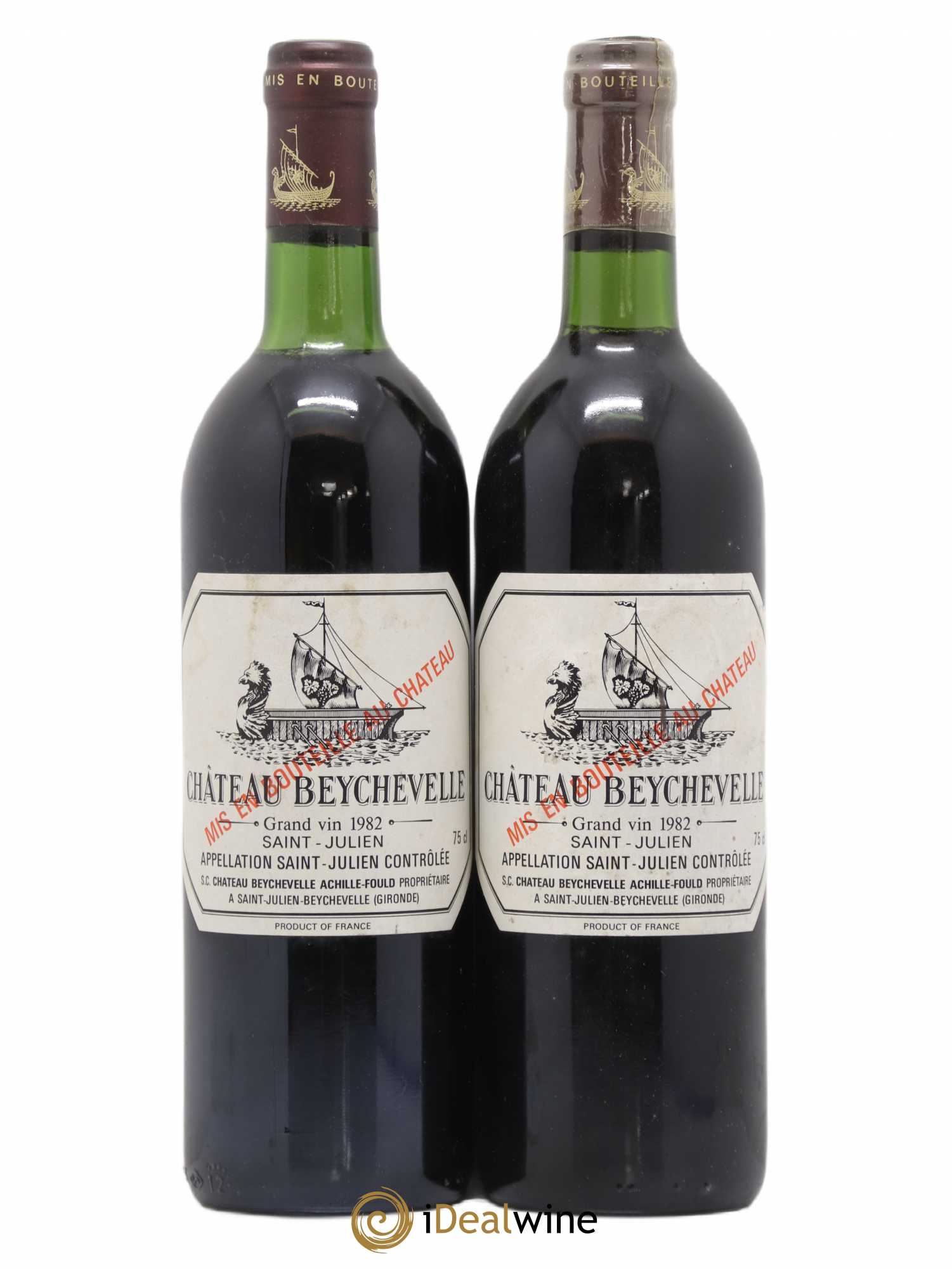 Château Beychevelle 4ème Grand Cru Classé 1982 - Lot de 2 bouteilles - 0