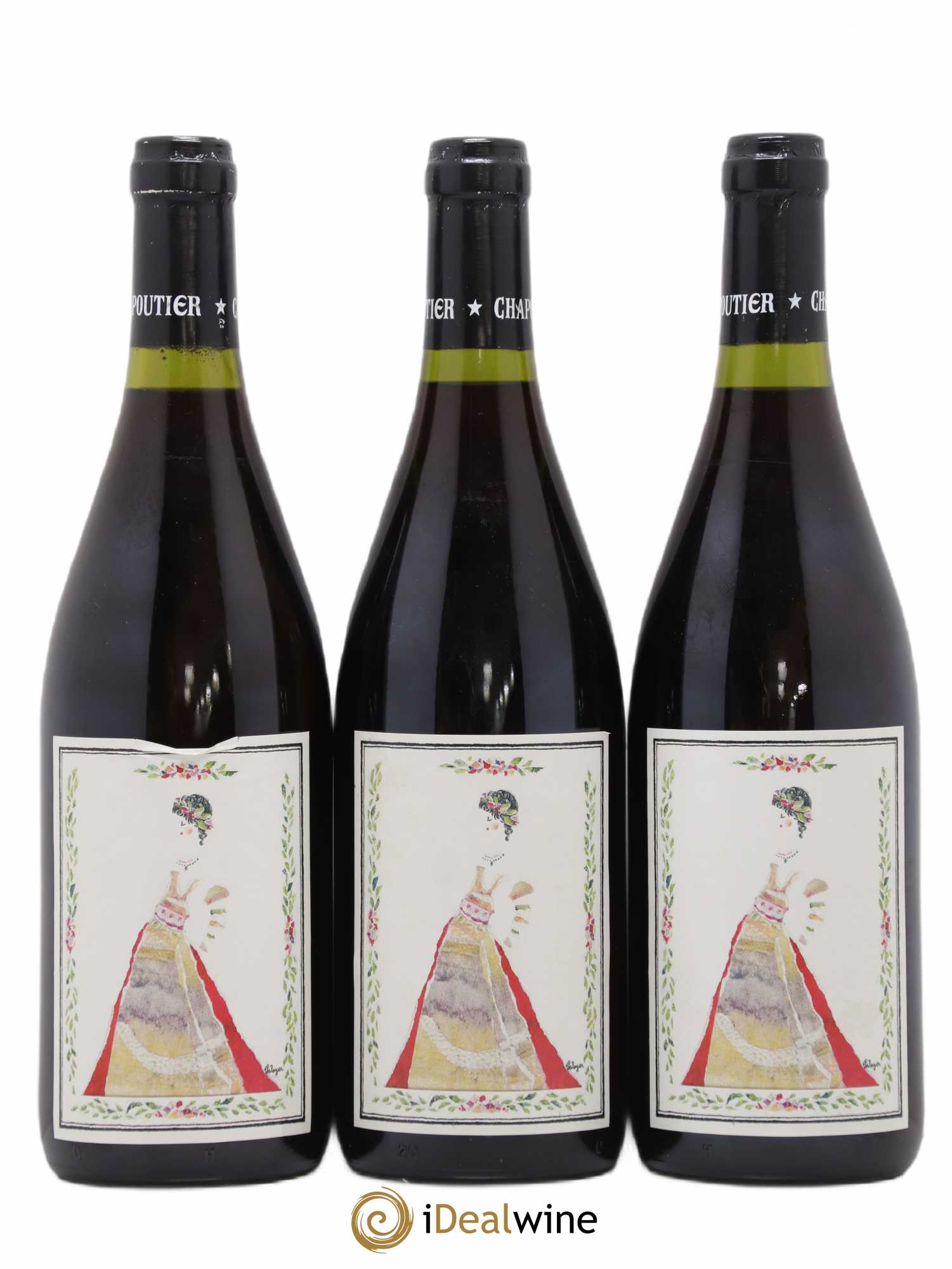 Côtes-du-Rhône L'Art Et Le Vin Josephine Artiste Jean Palayer Michel Chapoutier 1993 - Posten von 3 Flaschen - 0