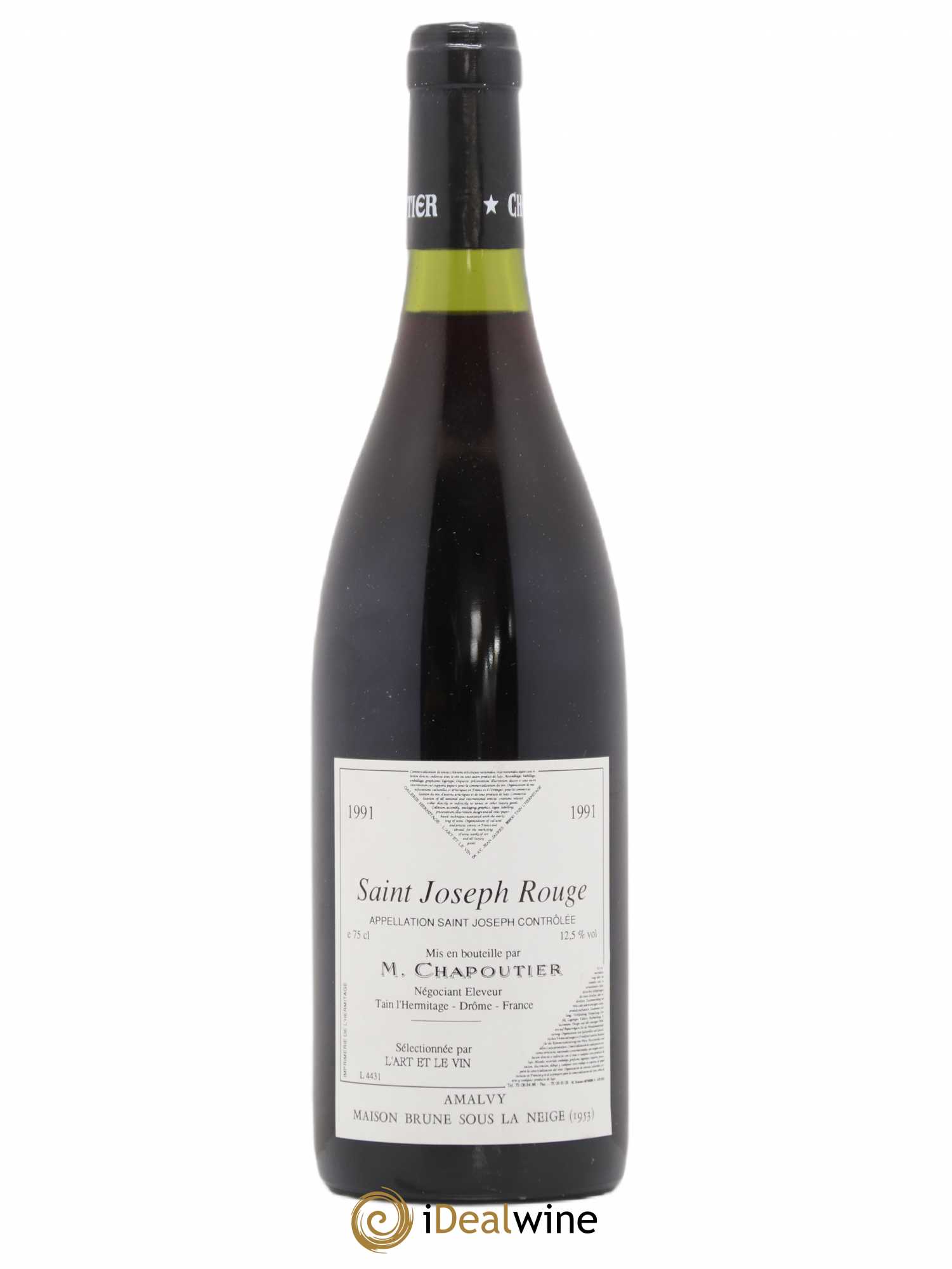 Saint-Joseph L'Art Et Le Vin Maison Brune Sous La Neige Artiste Louis Amalvy Michel Chapoutier (sans prix de réserve) 1991 - Posten von 1 Flasche - 1