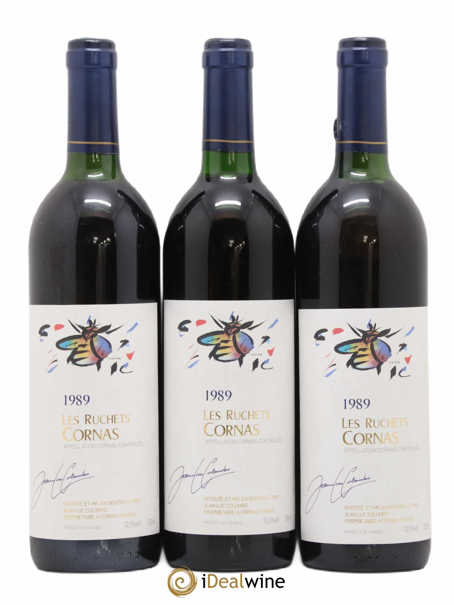Cornas les Ruchets Jean-Luc Colombo (sans prix de réserve) 1989 - Lot de 3 bouteilles - 0