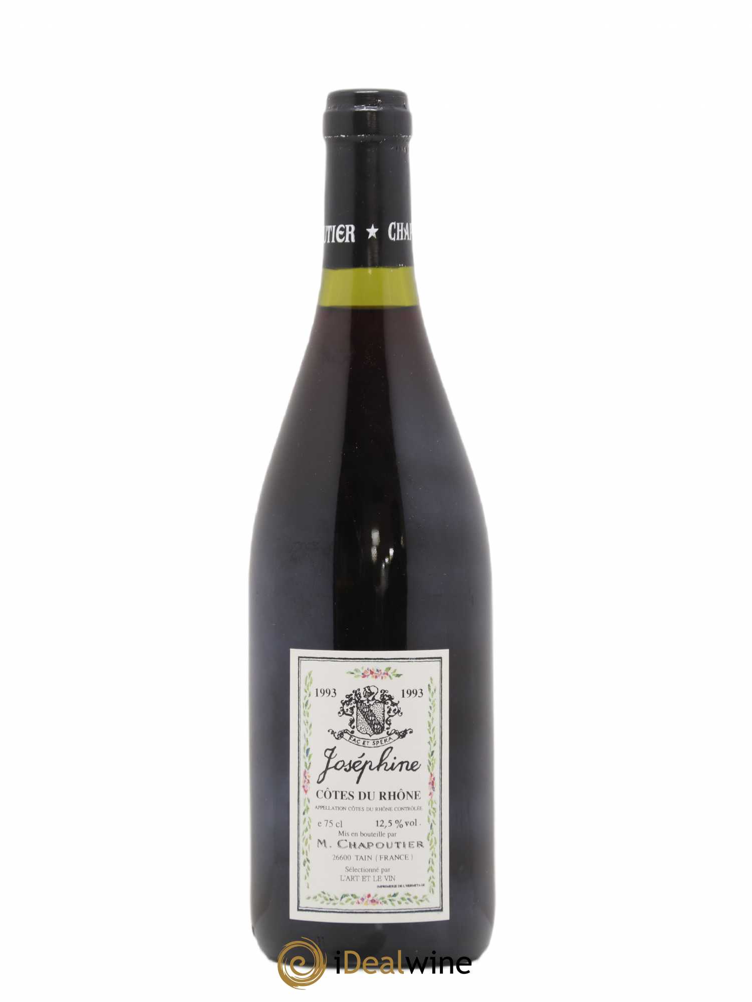 Côtes-du-Rhône L'Art Et Le Vin Josephine Artiste Jean Palayer Michel Chapoutier (sans prix de réserve) 1993 - Posten von 1 Flasche - 1