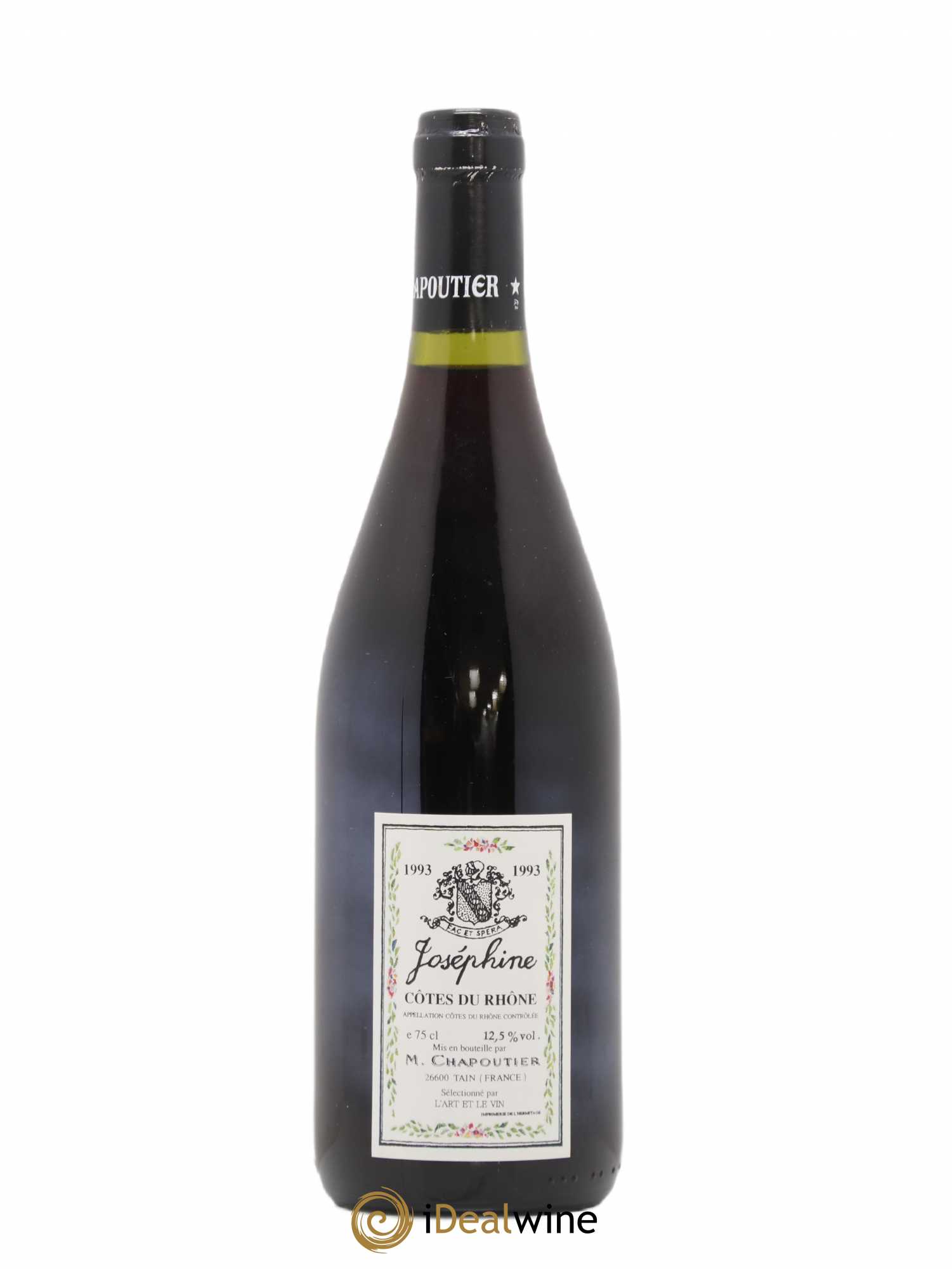 Côtes-du-Rhône L'Art Et Le Vin Josephine Artiste Jean Palayer Michel Chapoutier (sans prix de réserve) 1993 - Posten von 1 Flasche - 1