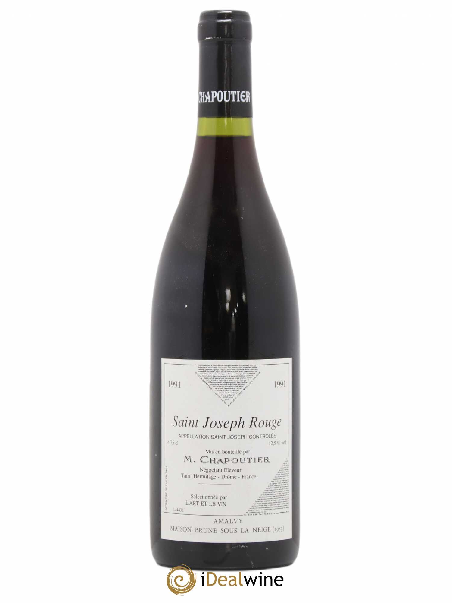 Saint-Joseph L'Art Et Le Vin Maison Brune Sous La Neige Artiste Louis Amalvy Michel Chapoutier (sans prix de réserve) 1991 - Posten von 1 Flasche - 1