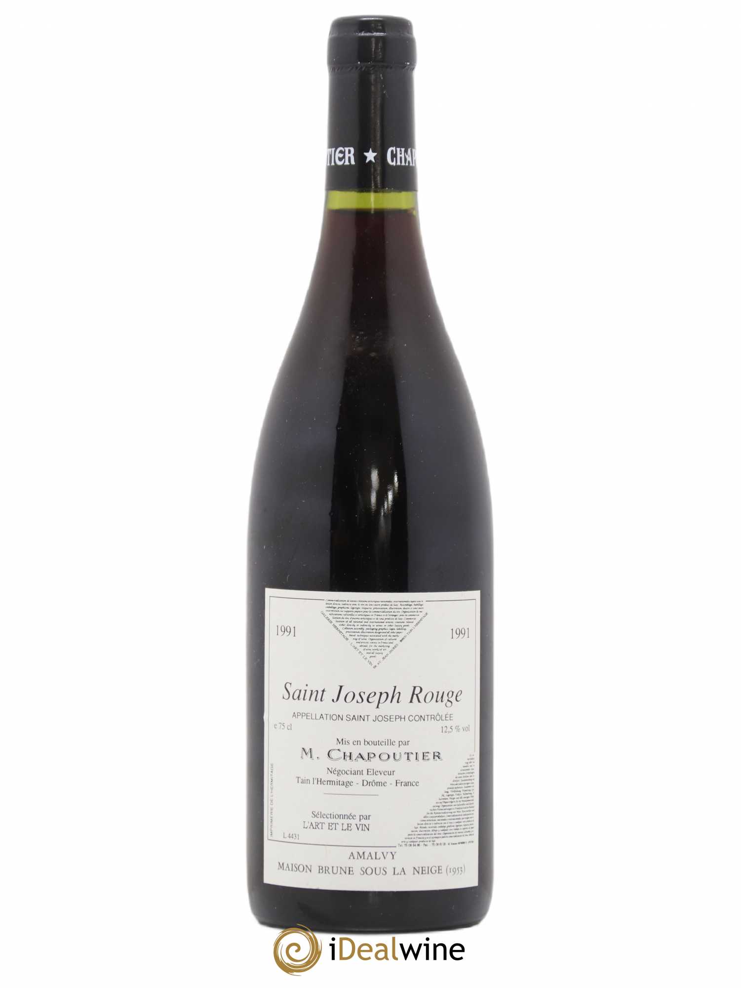 Saint-Joseph L'Art Et Le Vin Maison Brune Sous La Neige Artiste Louis Amalvy Michel Chapoutier (sans prix de réserve) 1991 - Posten von 1 Flasche - 1