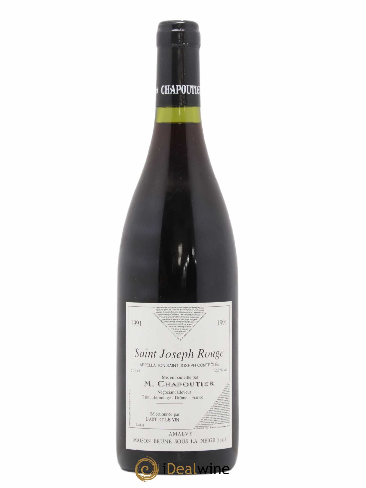 Saint-Joseph L'Art Et Le Vin Maison Brune Sous La Neige Artiste Louis Amalvy Michel Chapoutier (sans prix de réserve) 1991 - Posten von 1 Flasche - 1