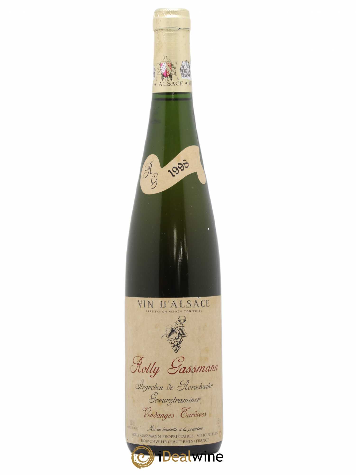 Gewurztraminer Vendanges Tardives Stegreben de Rorschwihr Rolly Gassmann 1998 - Lot de 1 bouteille - 0