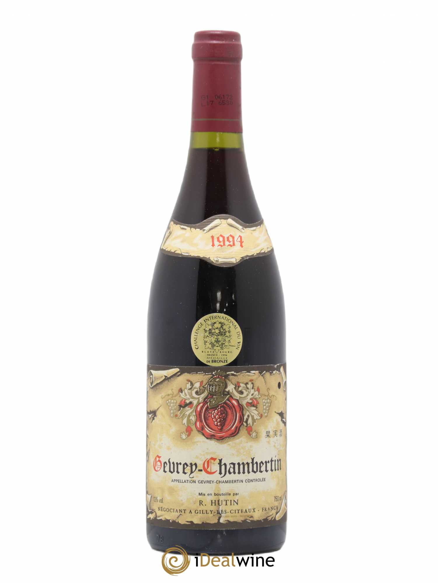 Gevrey-Chambertin R. Hutin 1994 - Lot de 1 bouteille - 0