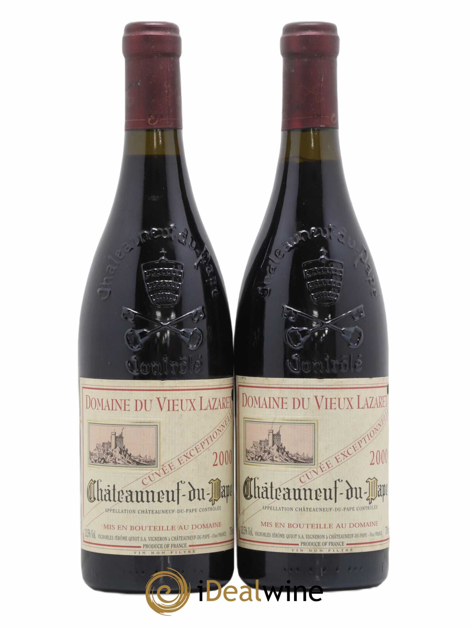 Châteauneuf-du-Pape Cuvee Exceptionnelle Domaine Vieux Lazaret 2000 - Posten von 2 Flaschen - 0