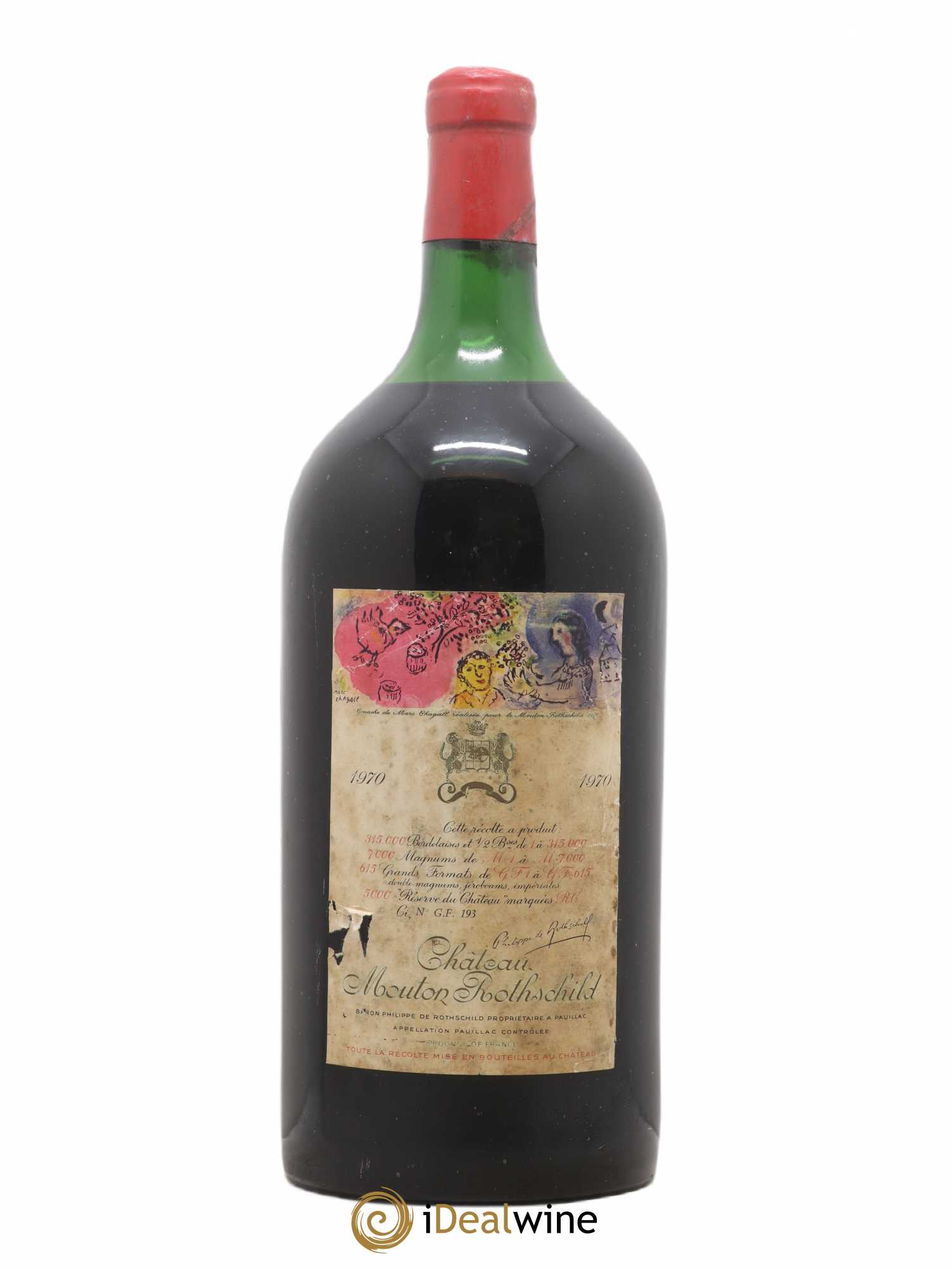 Château Mouton Rothschild 1er Grand Cru Classé 1970 - Lot de 1 double magnum - 0