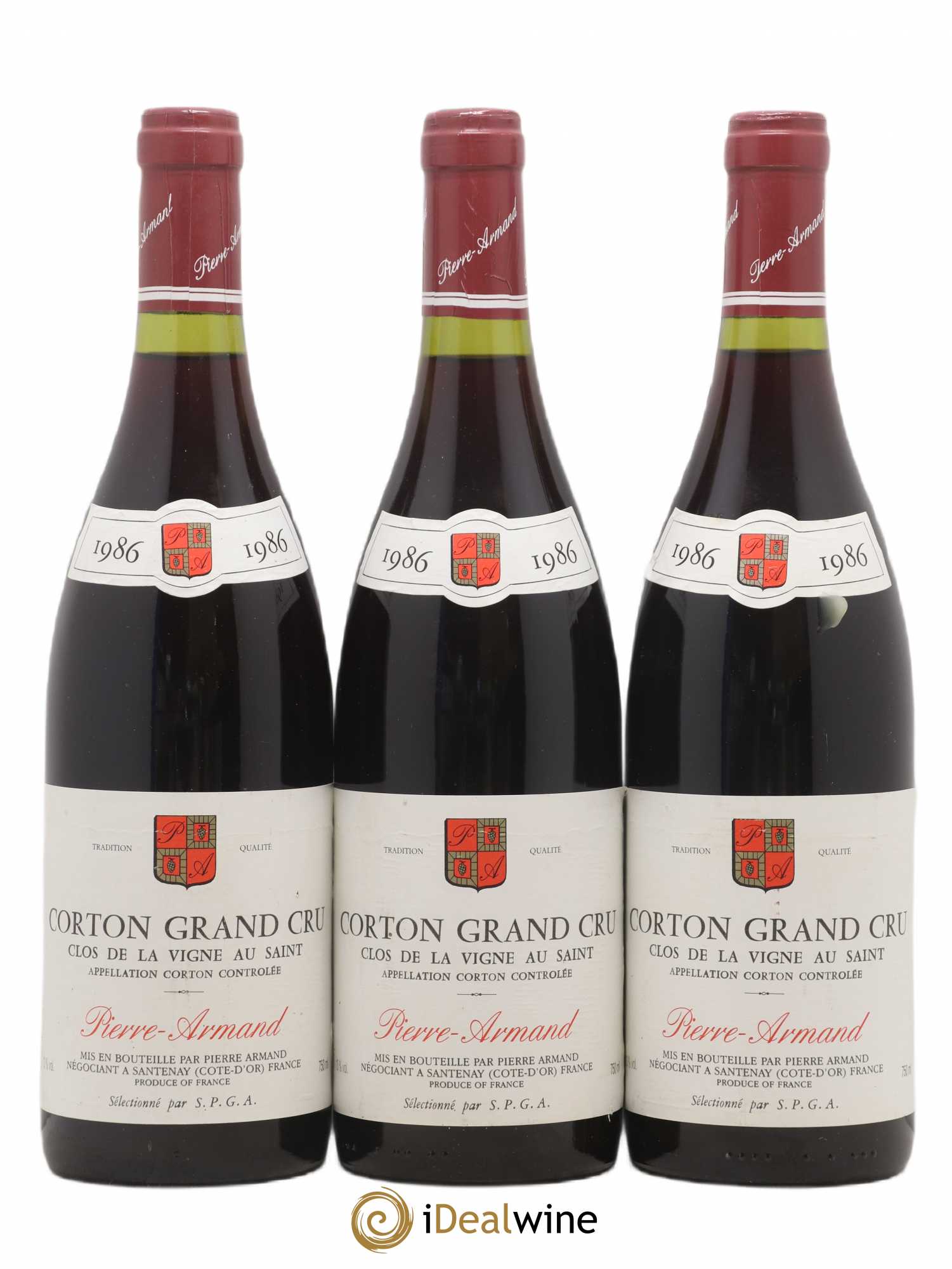 Corton Grand Cru Clos De La Vigne Au Saint Pierre Armand 1986 - Posten von 3 Flaschen - 0