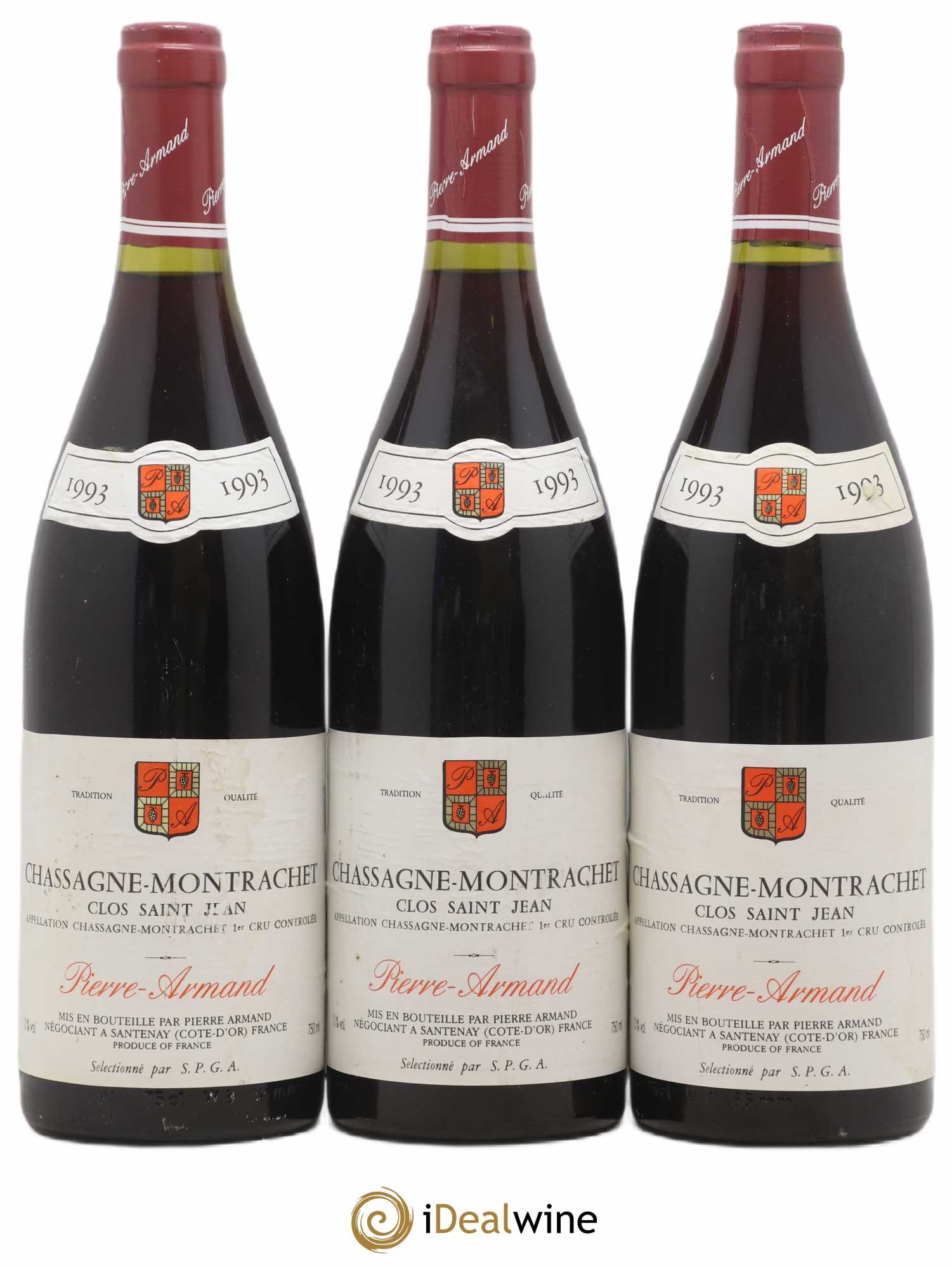 Chassagne-Montrachet 1er Cru Clos Saint Jean Pierre Armand 1993 - Lotto di 3 bottiglie - 0