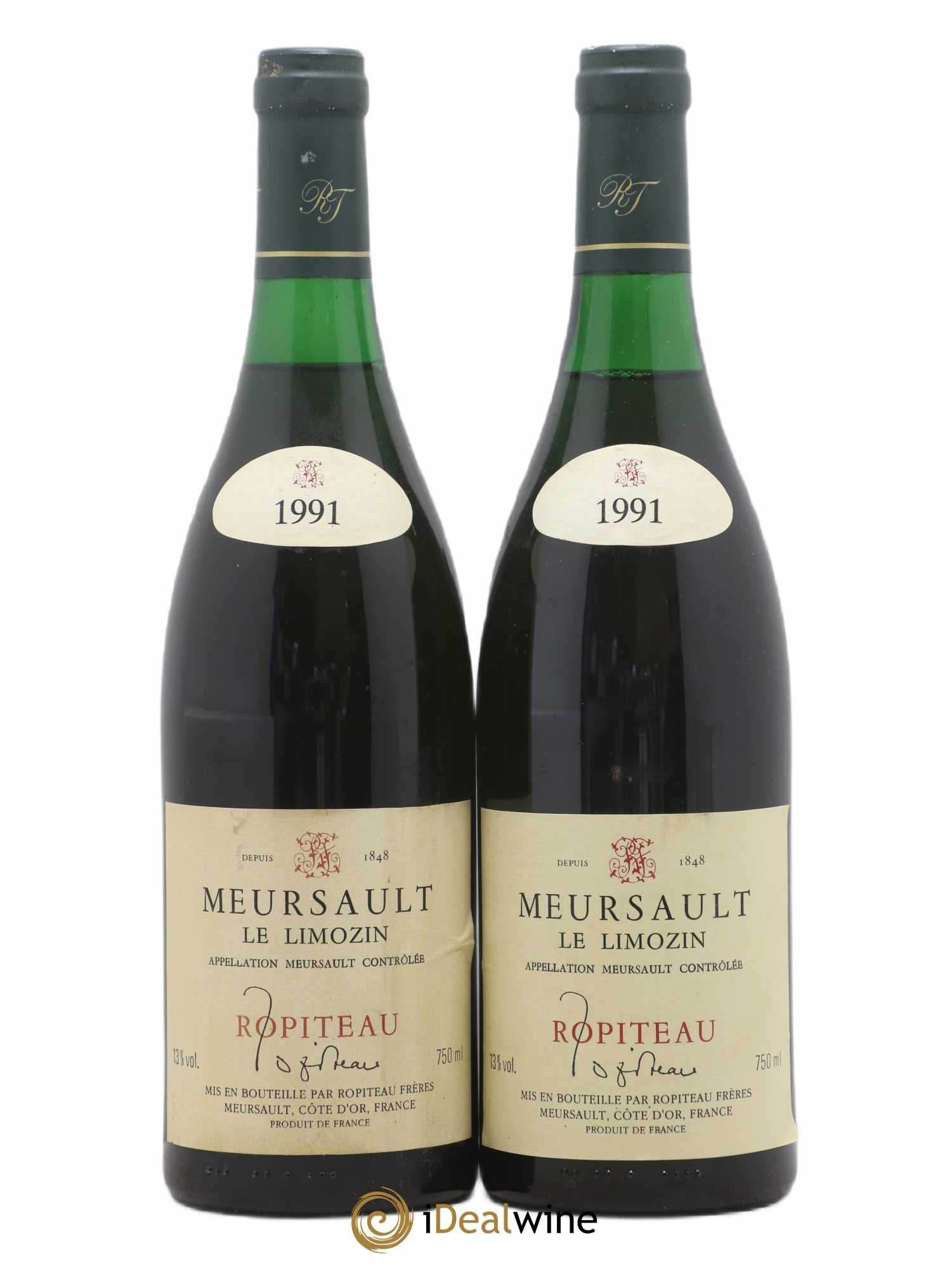 Meursault Le Limozin Ropiteau 1991 - Lot de 2 bouteilles - 0