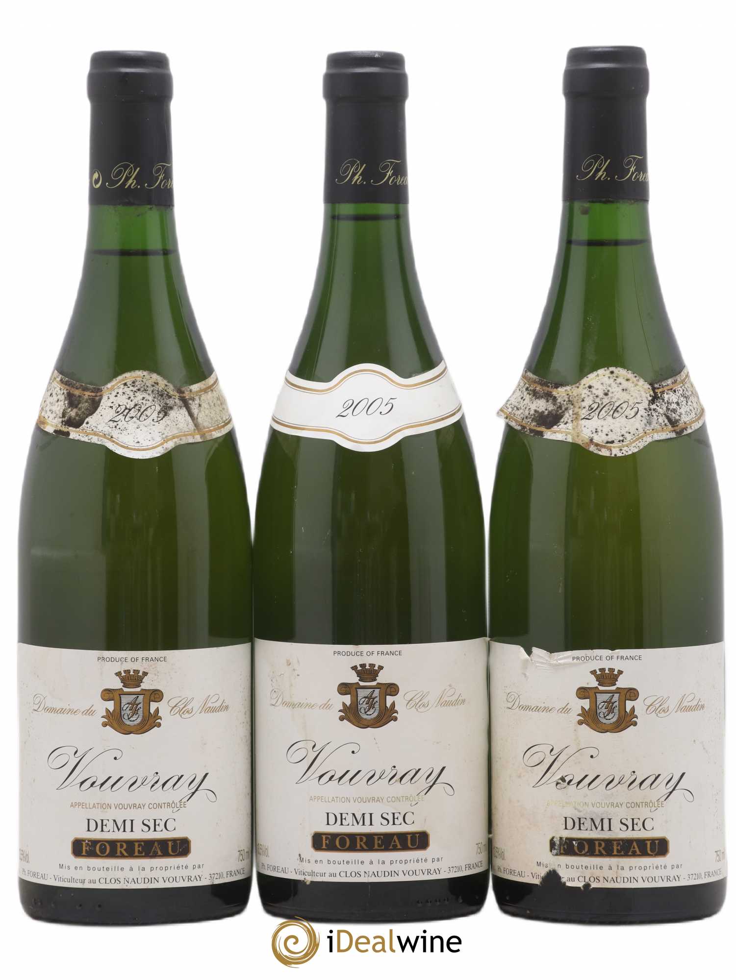 Vouvray Demi-Sec Clos Naudin - Philippe Foreau 2005 - Lot de 3 bouteilles - 0