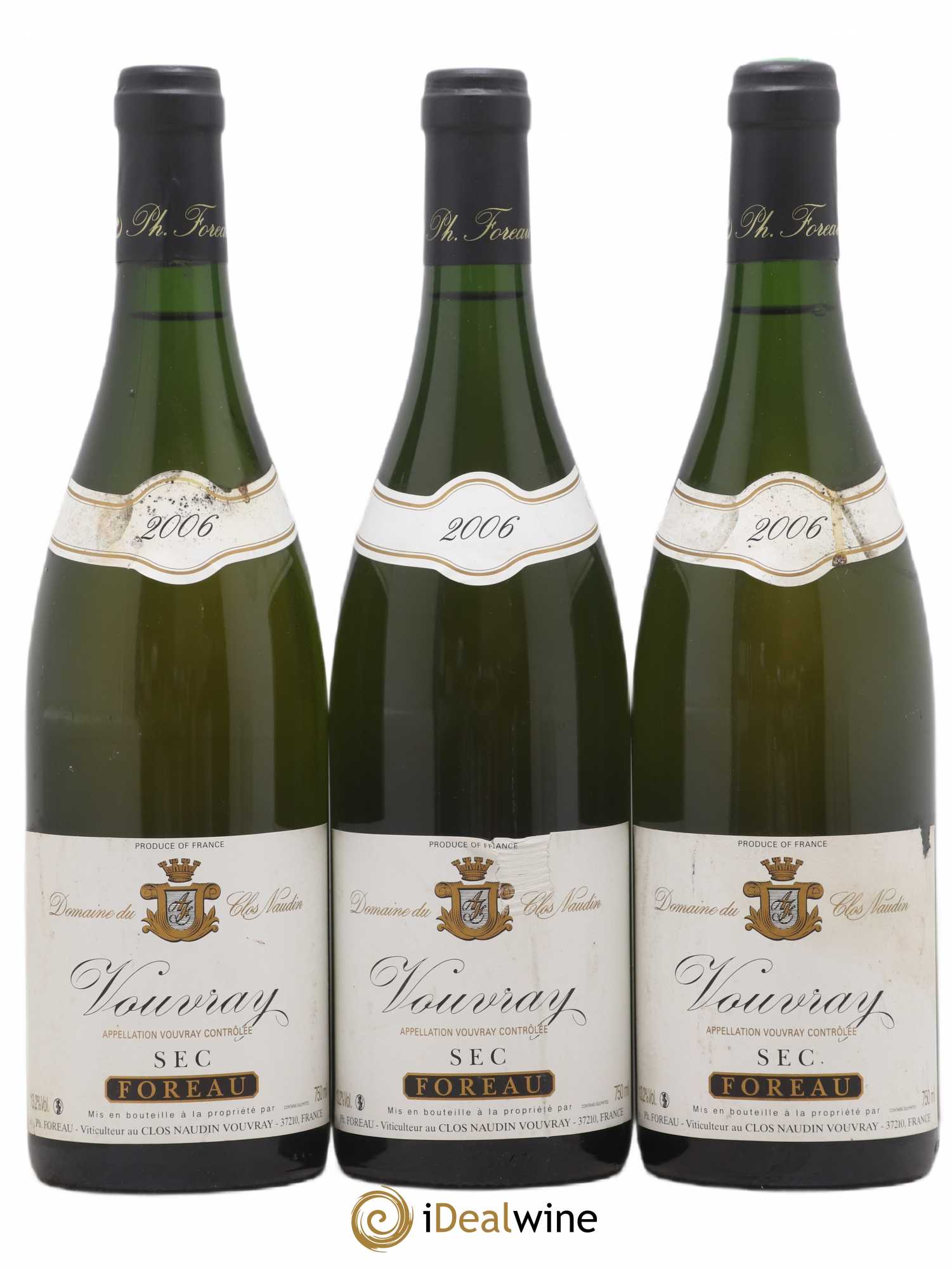 Vouvray Sec Clos Naudin - Philippe Foreau 2006 - Lot de 3 bouteilles - 0
