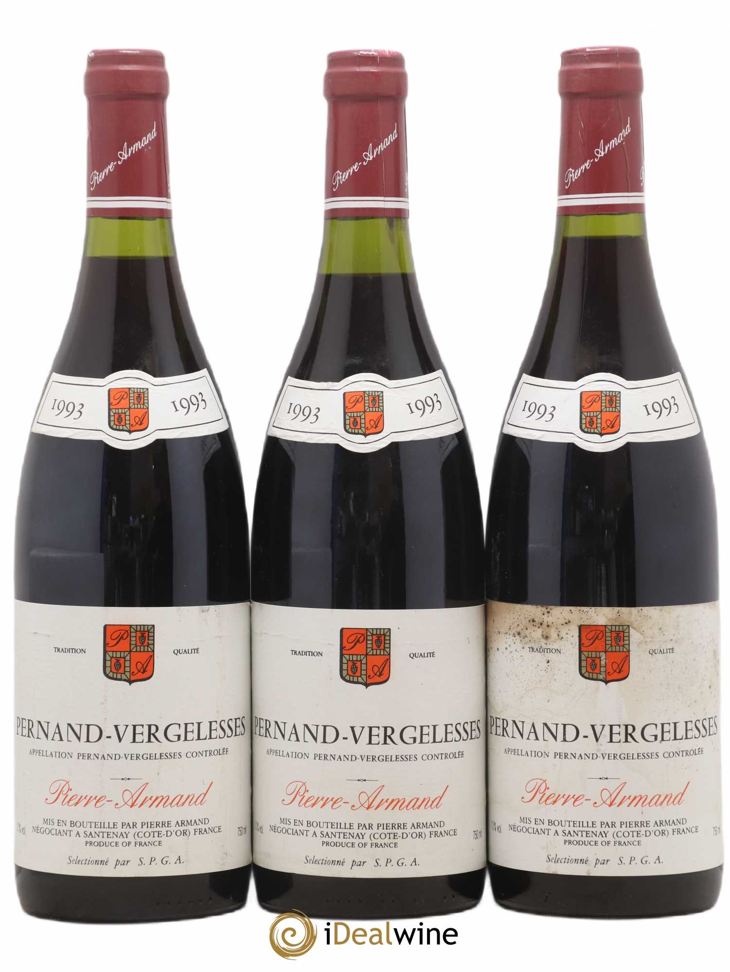 Pernand-Vergelesses Pierre Armand 1993 - Lot de 3 bouteilles - 0