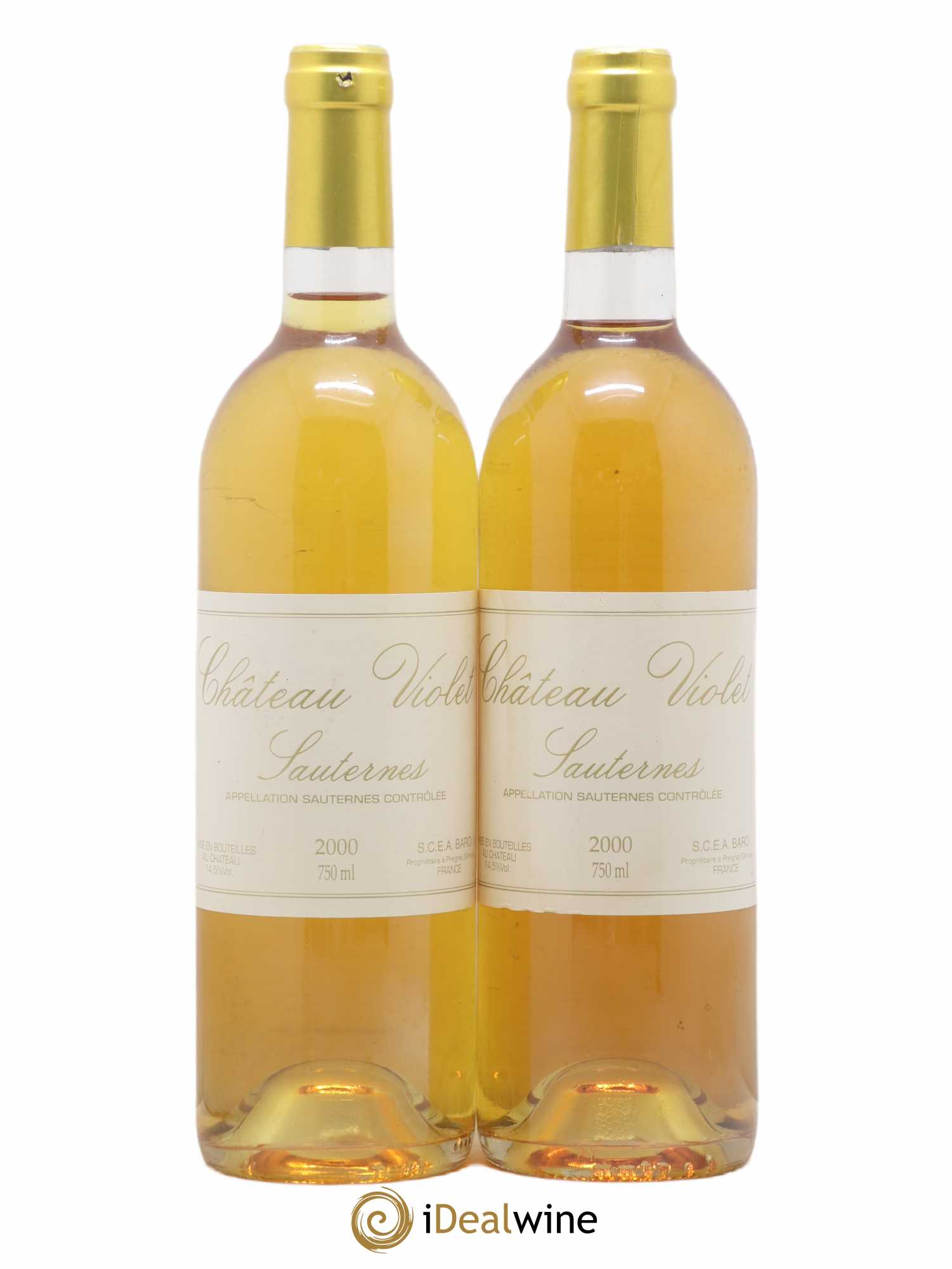 Sauternes Château Violet 2000 - Lotto di 2 bottiglie - 0
