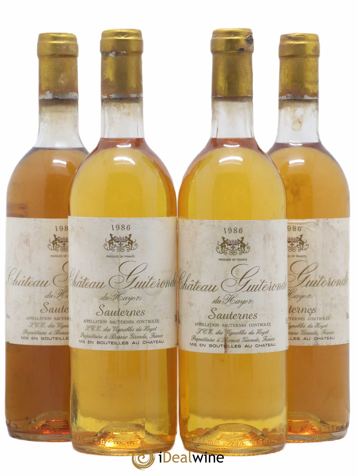 Sauternes Château Guiteronde 1986 - Lotto di 4 bottiglie - 0