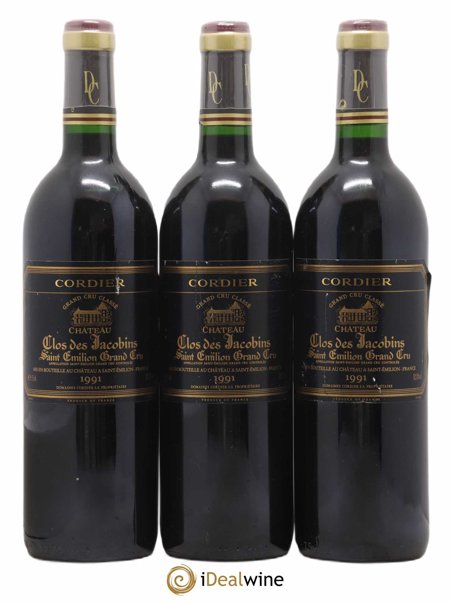 Château Clos des Jacobins Grand Cru Classé 1991 - Lot de 3 bouteilles - 0