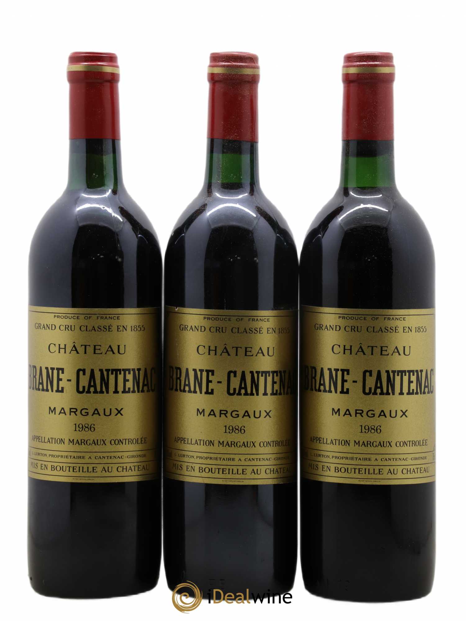 Château Brane Cantenac 2ème Grand Cru Classé 1986 - Lot de 3 bouteilles - 0