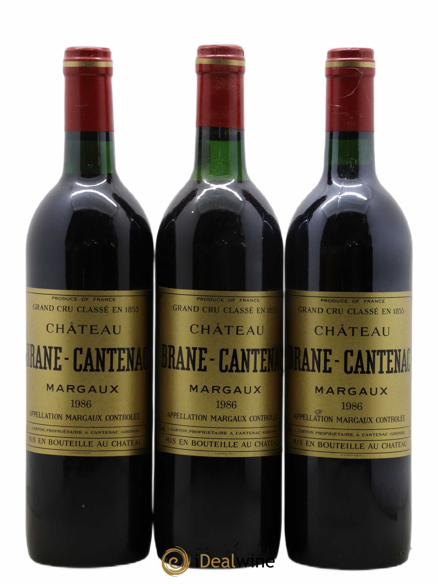 Château Brane Cantenac 2ème Grand Cru Classé 1986 - Lot de 3 bouteilles - 0