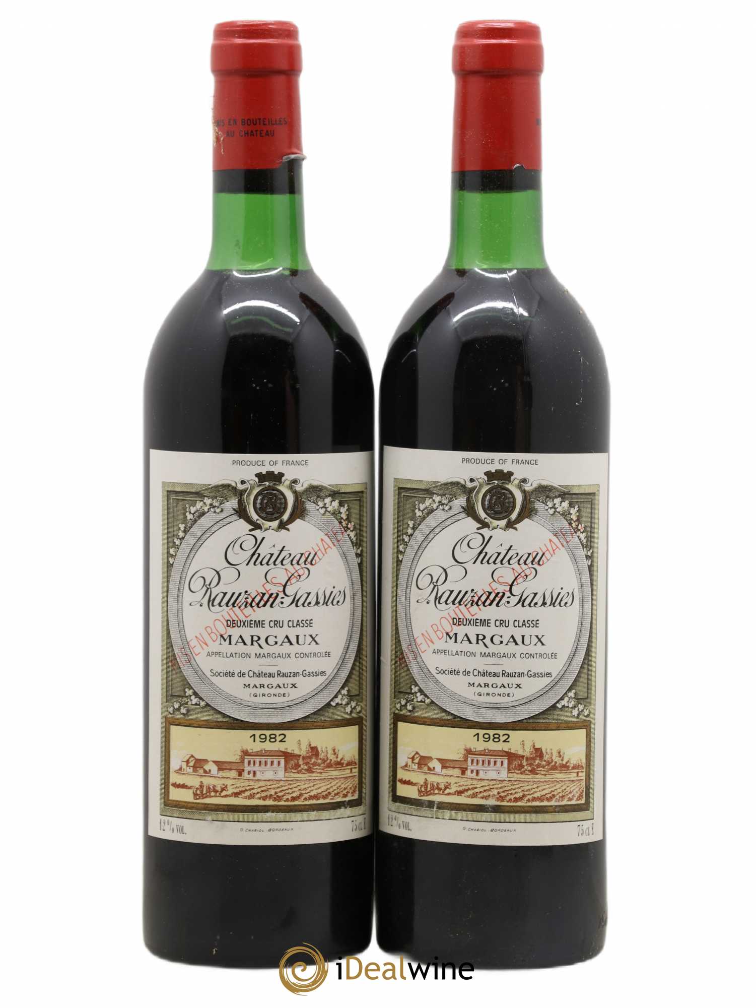 Château Rauzan-Gassies 2ème Grand Cru Classé 1982 - Lot de 2 bouteilles - 0
