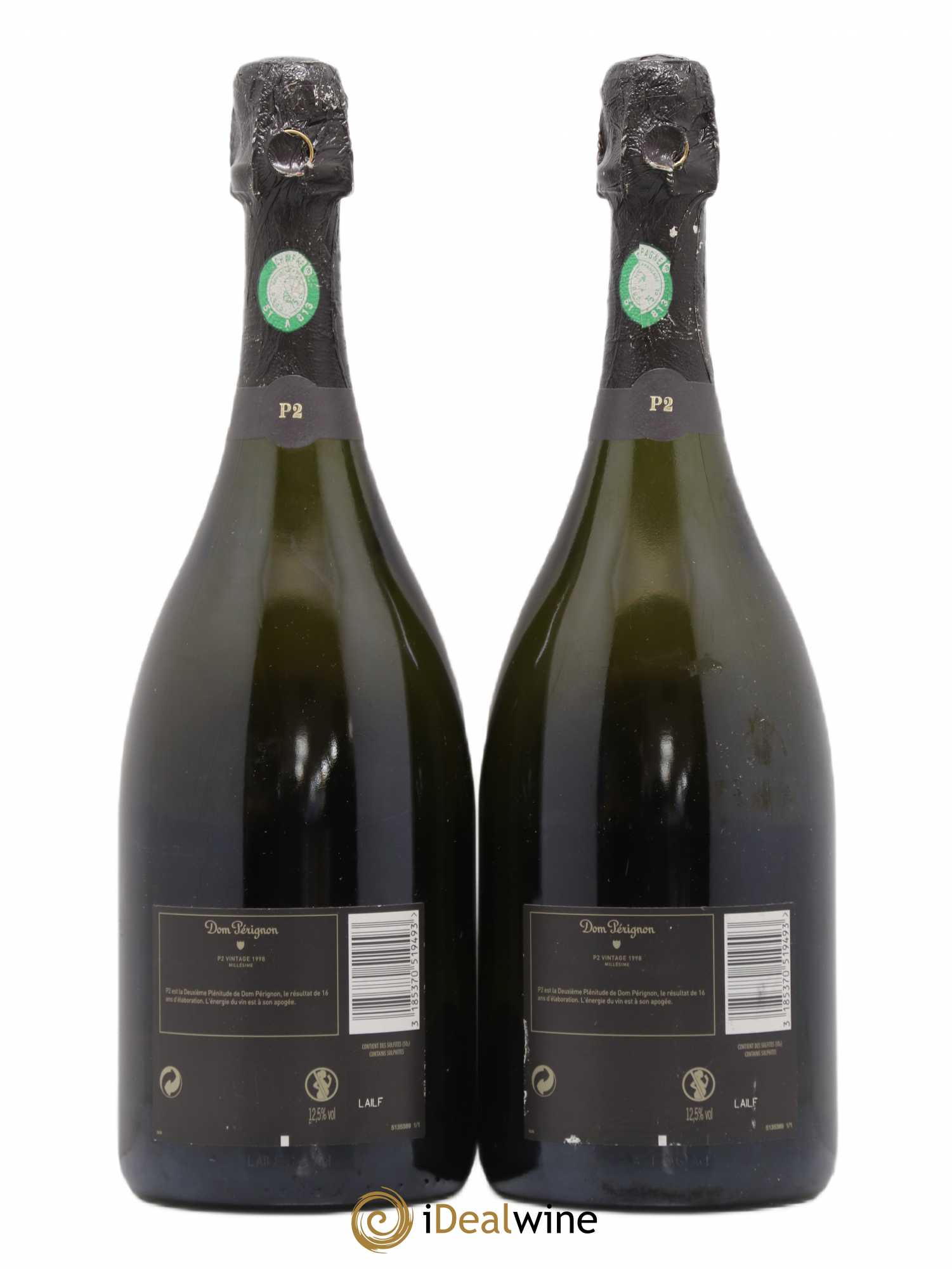 2eme Plénitude (P2) Dom Pérignon Brut 1998 - Lot de 2 bouteilles - 1