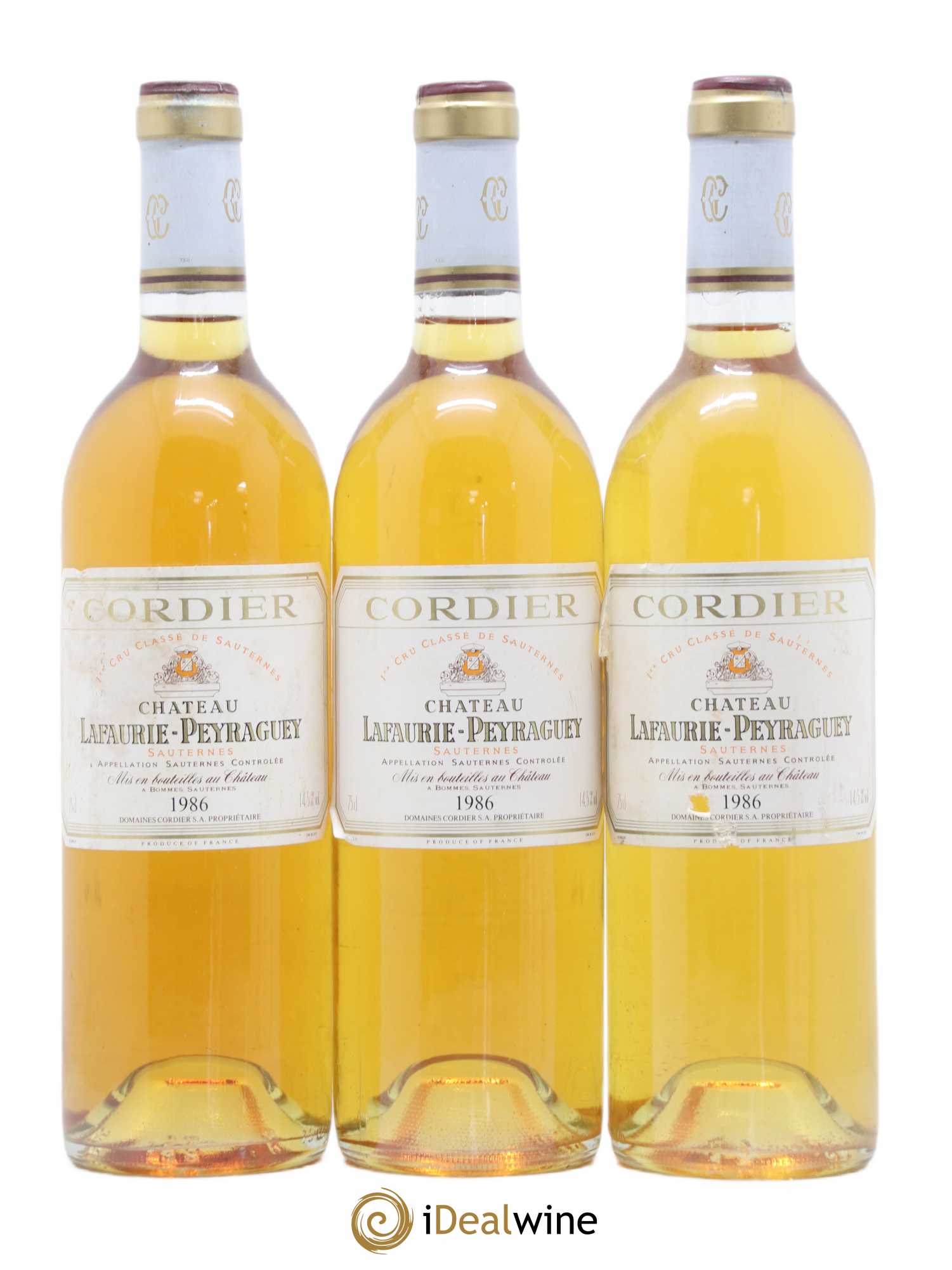 Château Lafaurie-Peyraguey 1er Grand Cru Classé 1986 - Lotto di 3 bottiglie - 0