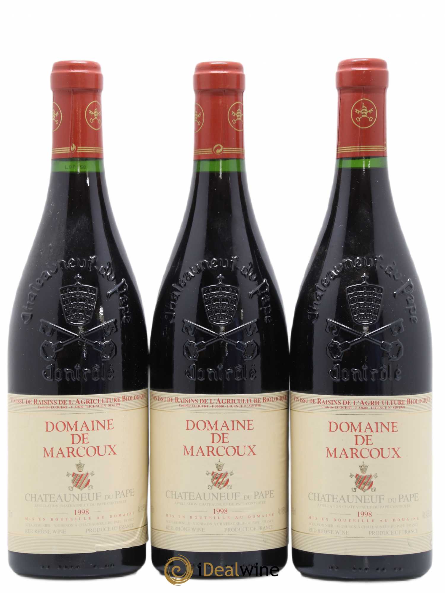 Châteauneuf-du-Pape Marcoux (Domaine de) 1998 - Lot de 3 bouteilles - 0