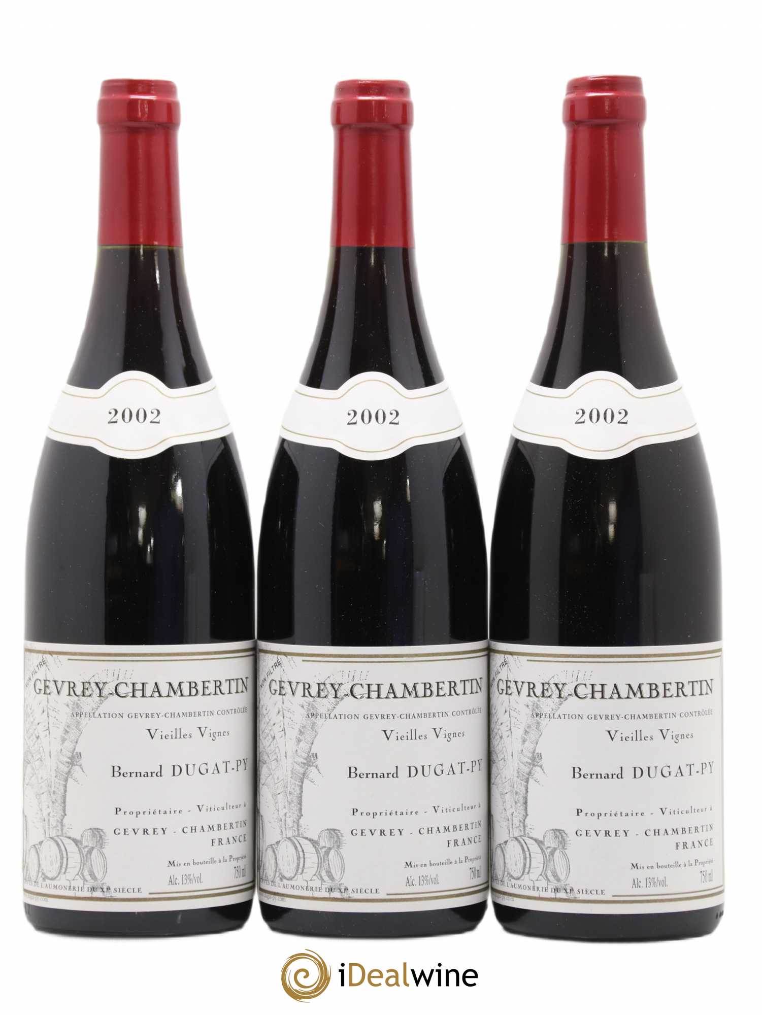 Gevrey-Chambertin Vieilles Vignes Dugat-Py 2002 - Lot de 3 bouteilles - 0