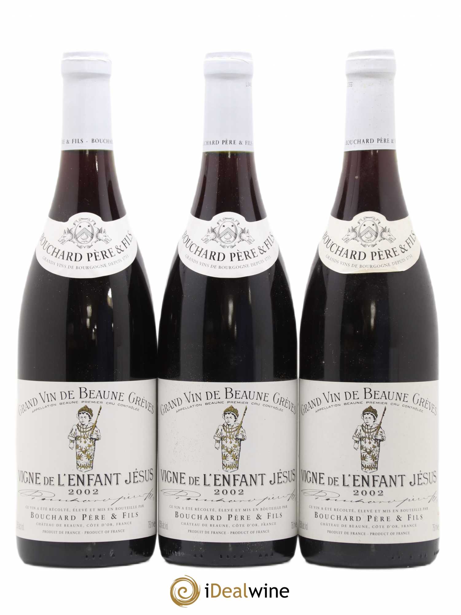 Beaune 1er Cru Grèves - Vigne de l'Enfant Jésus Bouchard Père & Fils 2002 - Lot de 3 bouteilles - 0