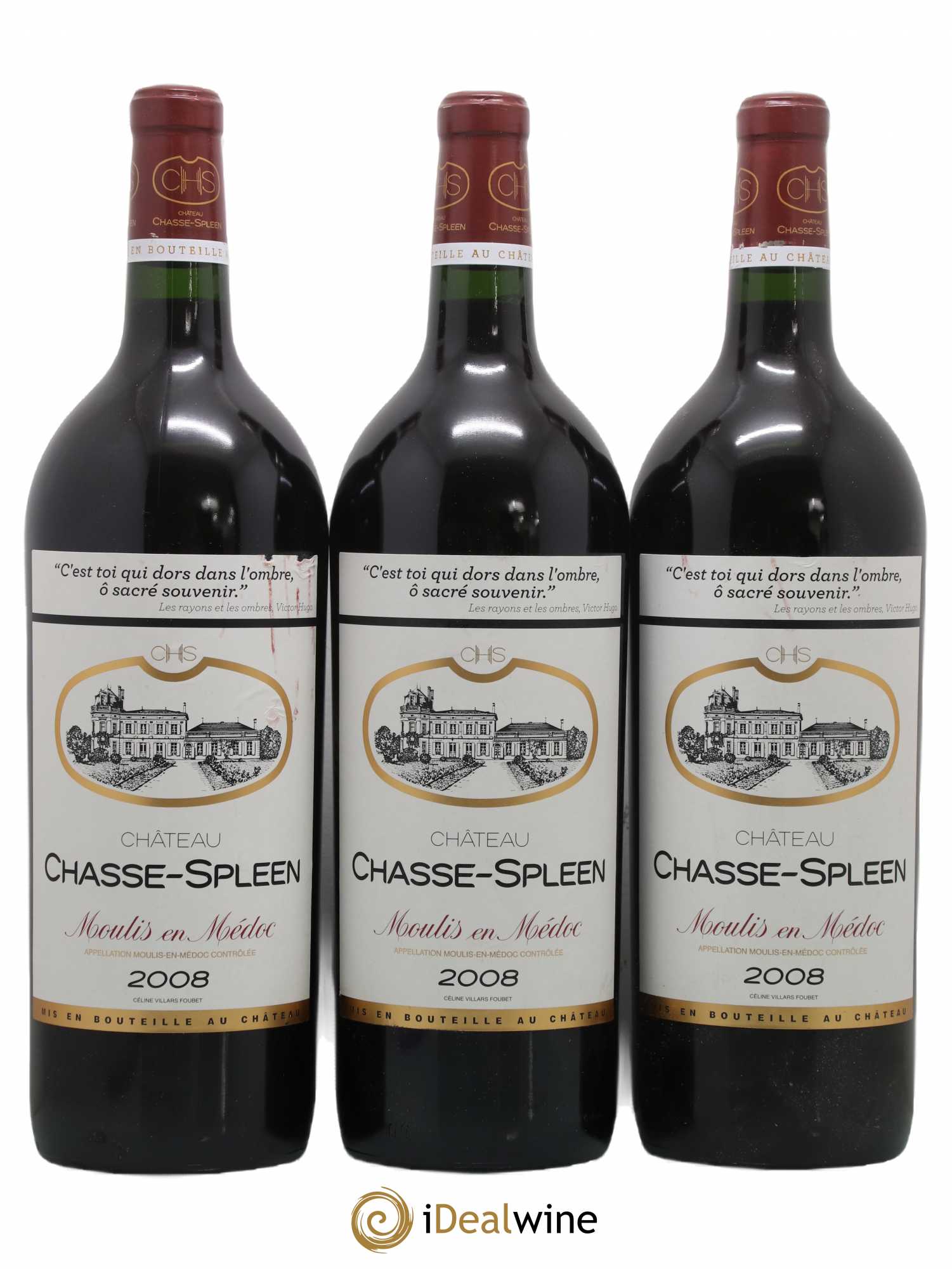 Château Chasse Spleen 2008 - Lot de 3 magnums - 0