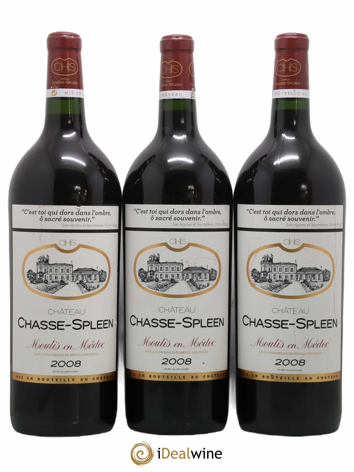 Château Chasse Spleen 2008 - Lot de 3 magnums - 0