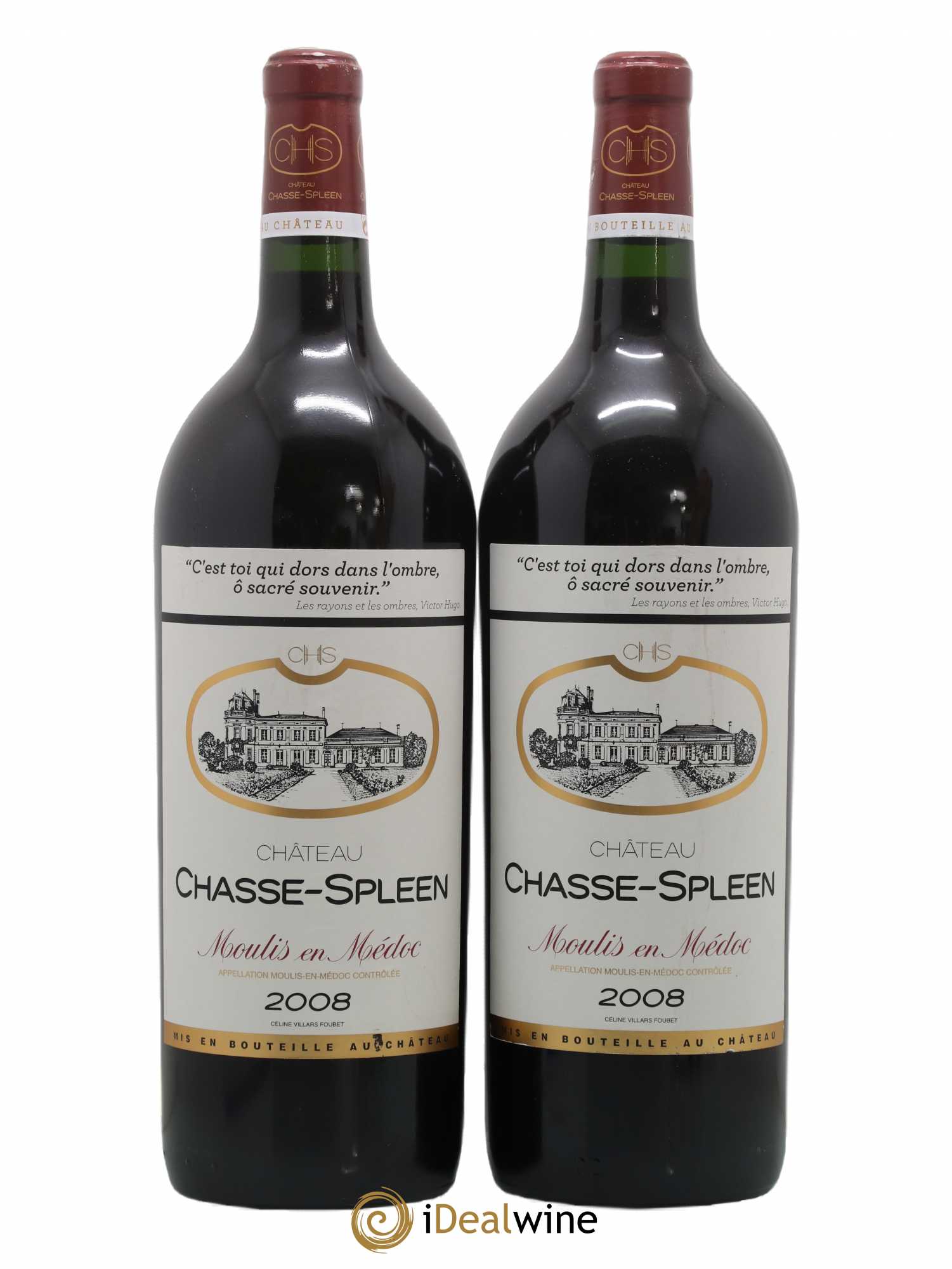 Château Chasse Spleen 2008 - Lot de 2 magnums - 0