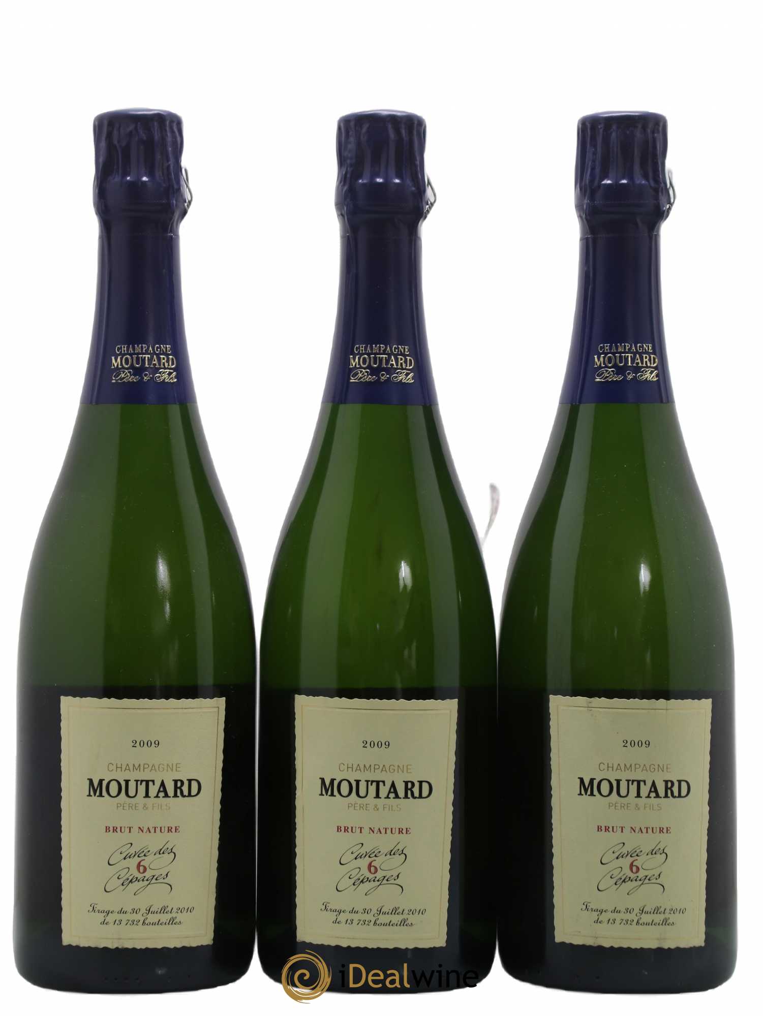 Champagne 6 cépages Moutard 2009 - Posten von 3 Flaschen - 0