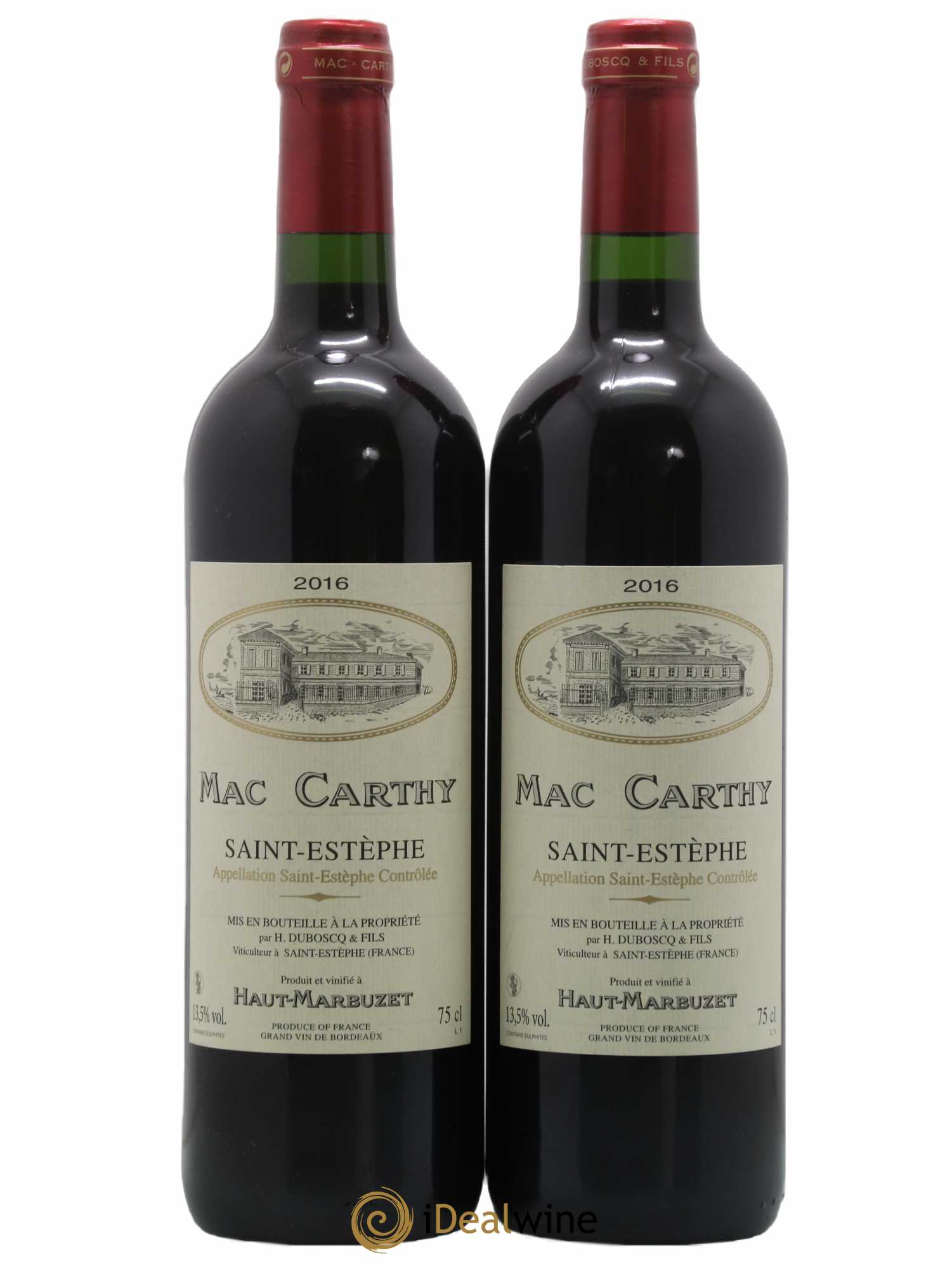 Saint-Estèphe Mac Carthy 2016 - Lot de 2 bouteilles - 0