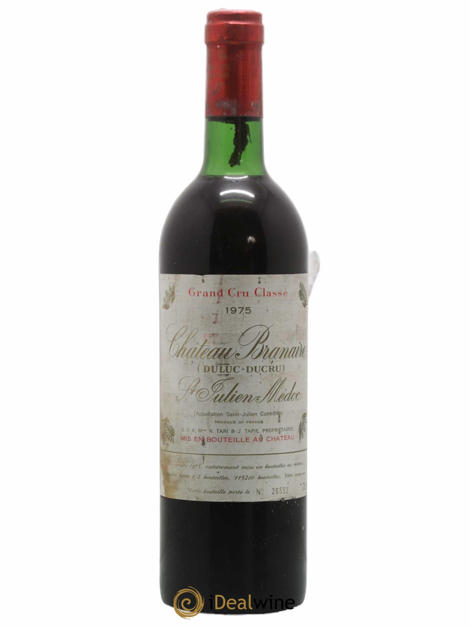 Château Branaire Ducru 4ème Grand Cru Classé 1975 - Lot de 1 bouteille - 0