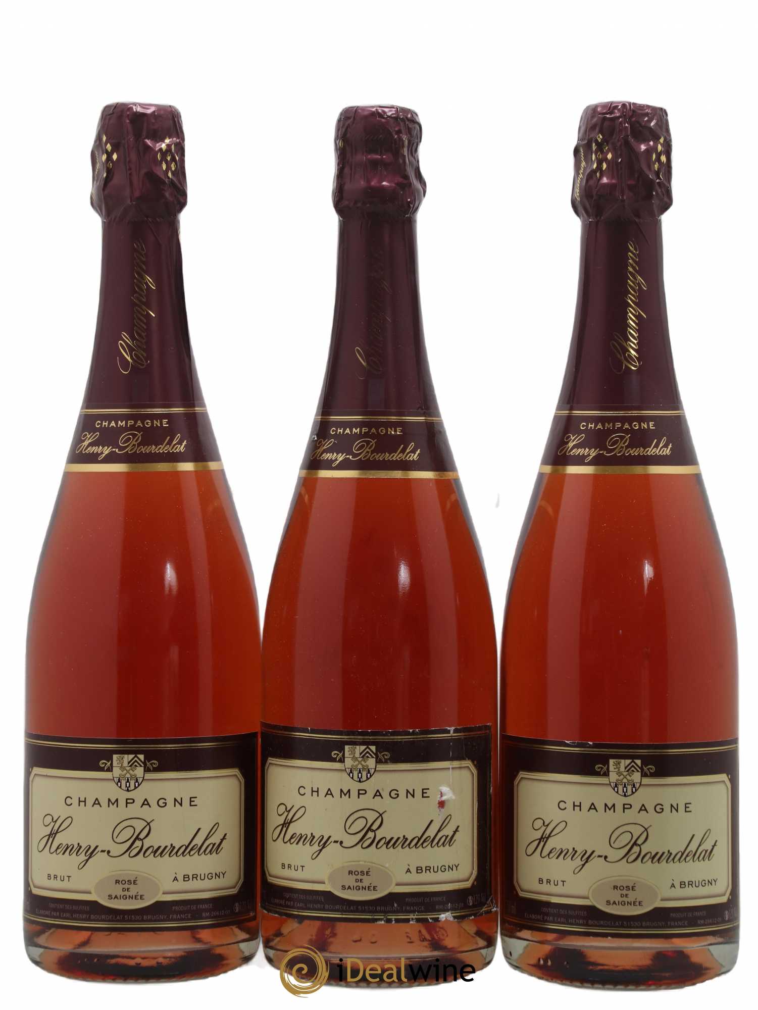 Champagne - Rosé de Saignée H. Bourdelat - Posten von 3 Flaschen - 0