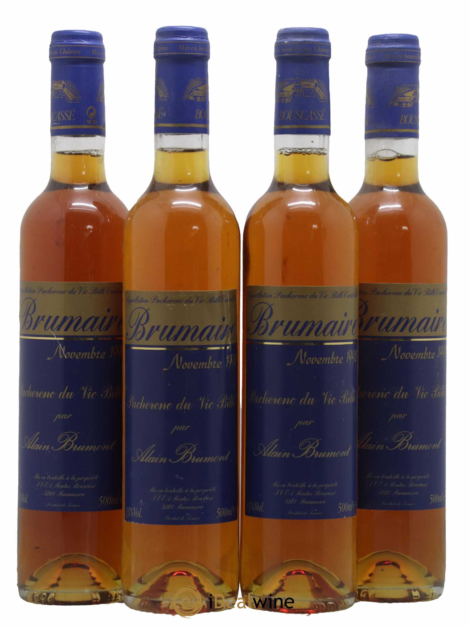 Pacherenc du Vic-Bilh Brumaire Alain Brumont 50cl 1998 - Lotto di 4 bottiglie - 0