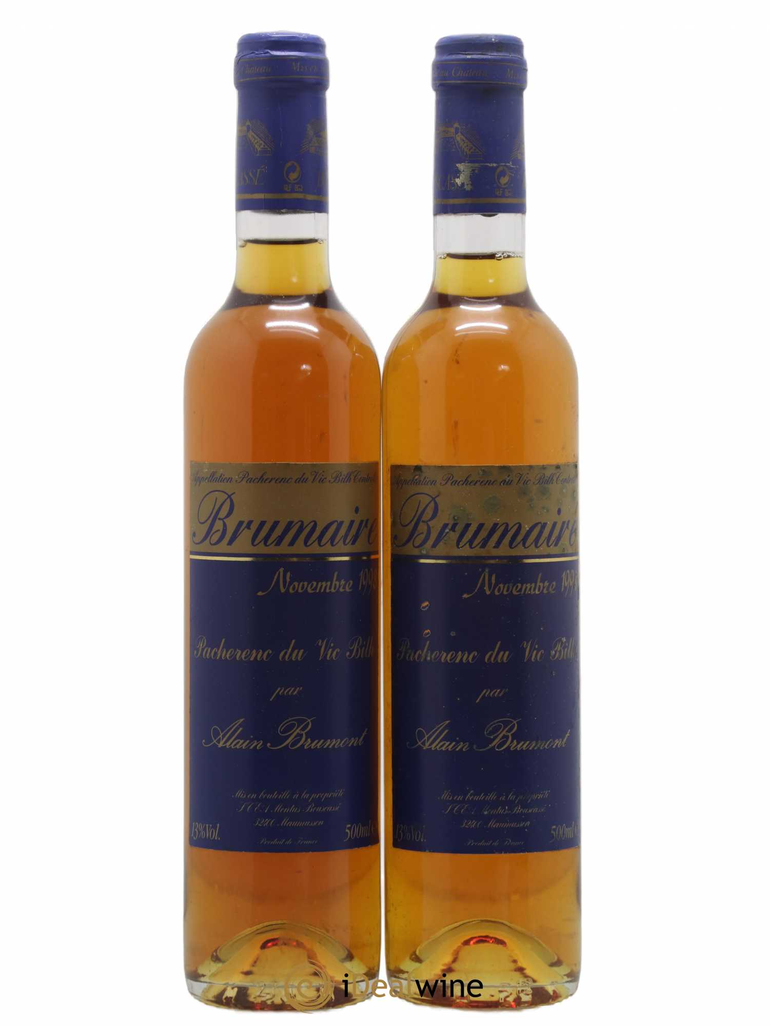 Pacherenc du Vic-Bilh Brumaire Alain Brumont 50cl 1998 - Lotto di 2 bottiglie - 0
