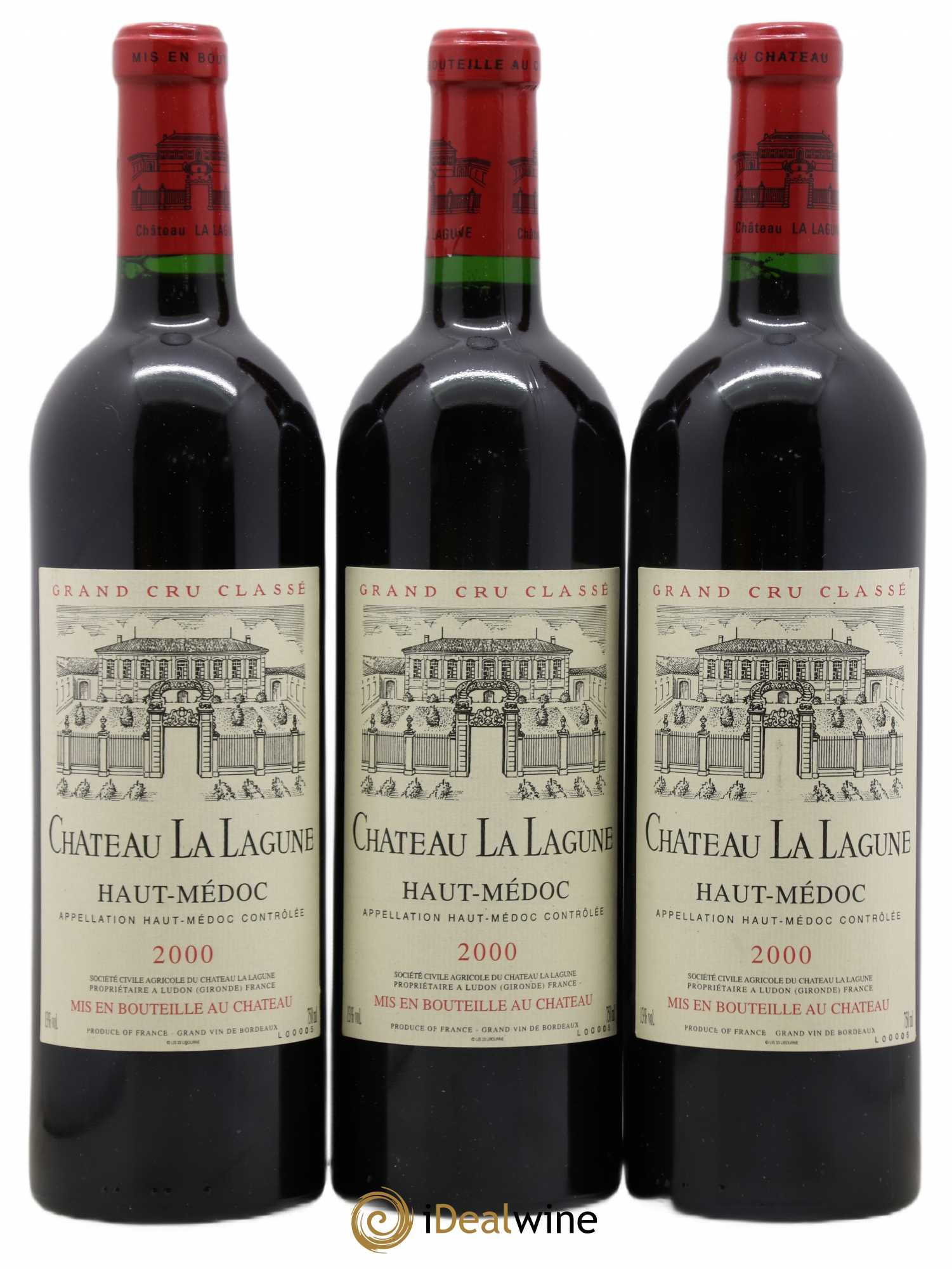 Château la Lagune 3ème Grand Cru Classé 2000 - Lot de 3 bouteilles - 0