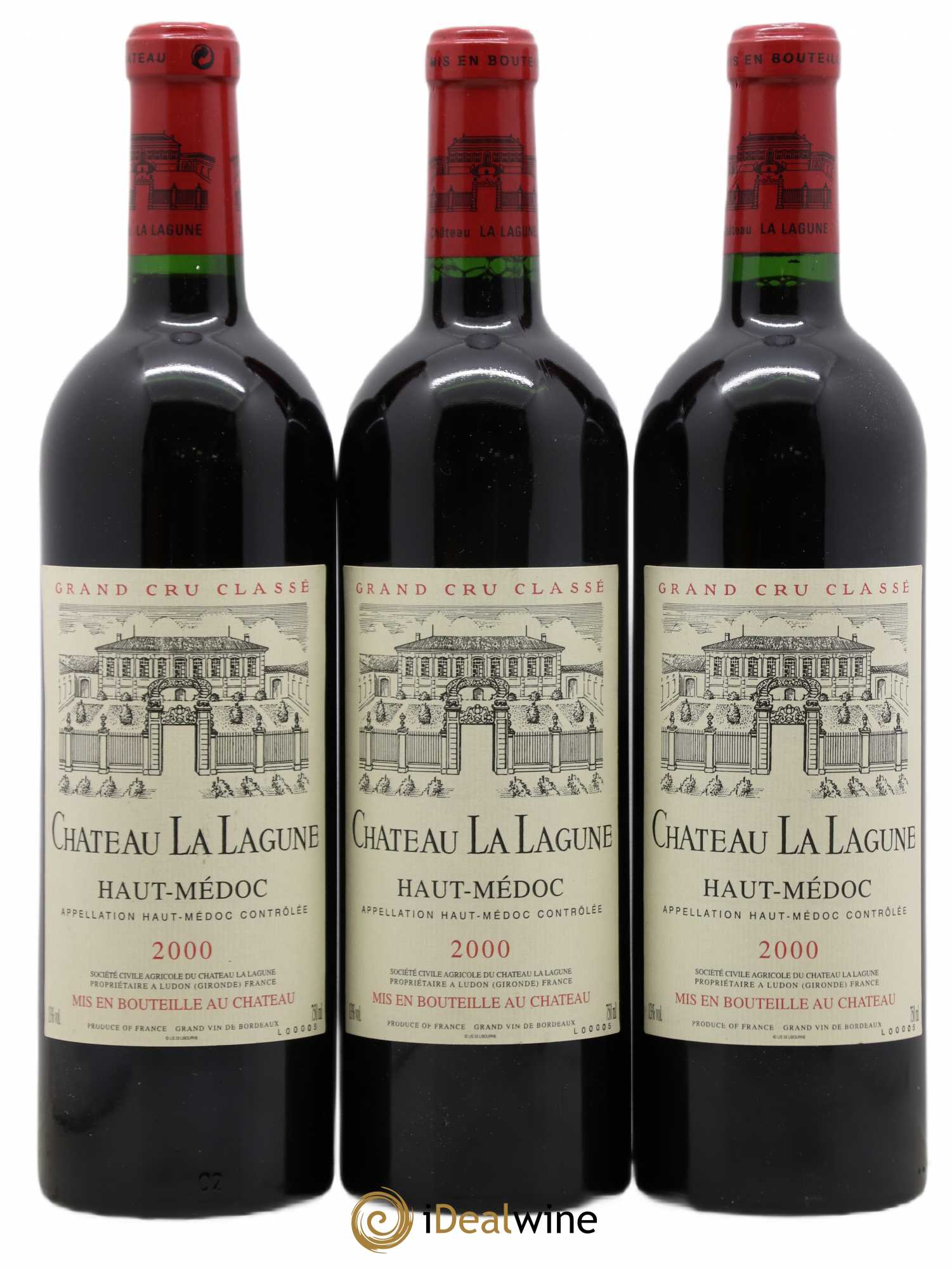 Château la Lagune 3ème Grand Cru Classé 2000 - Lot de 3 bouteilles - 0