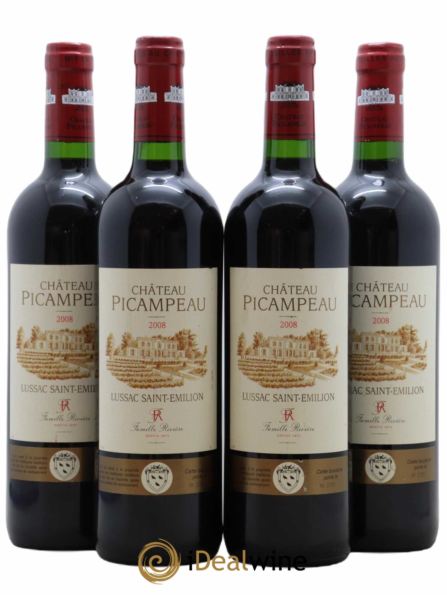 Lussac Saint-Émilion Château Picampeau 2008 - Posten von 4 Flaschen - 0